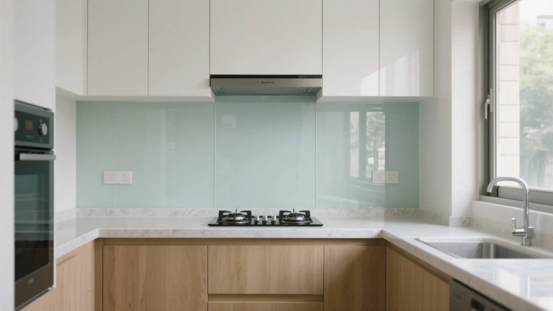 The transparent charm of a glass backsplash
