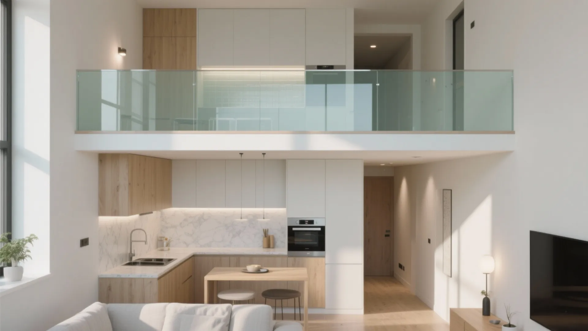 Transparent Balustrades and a Glass Backsplash