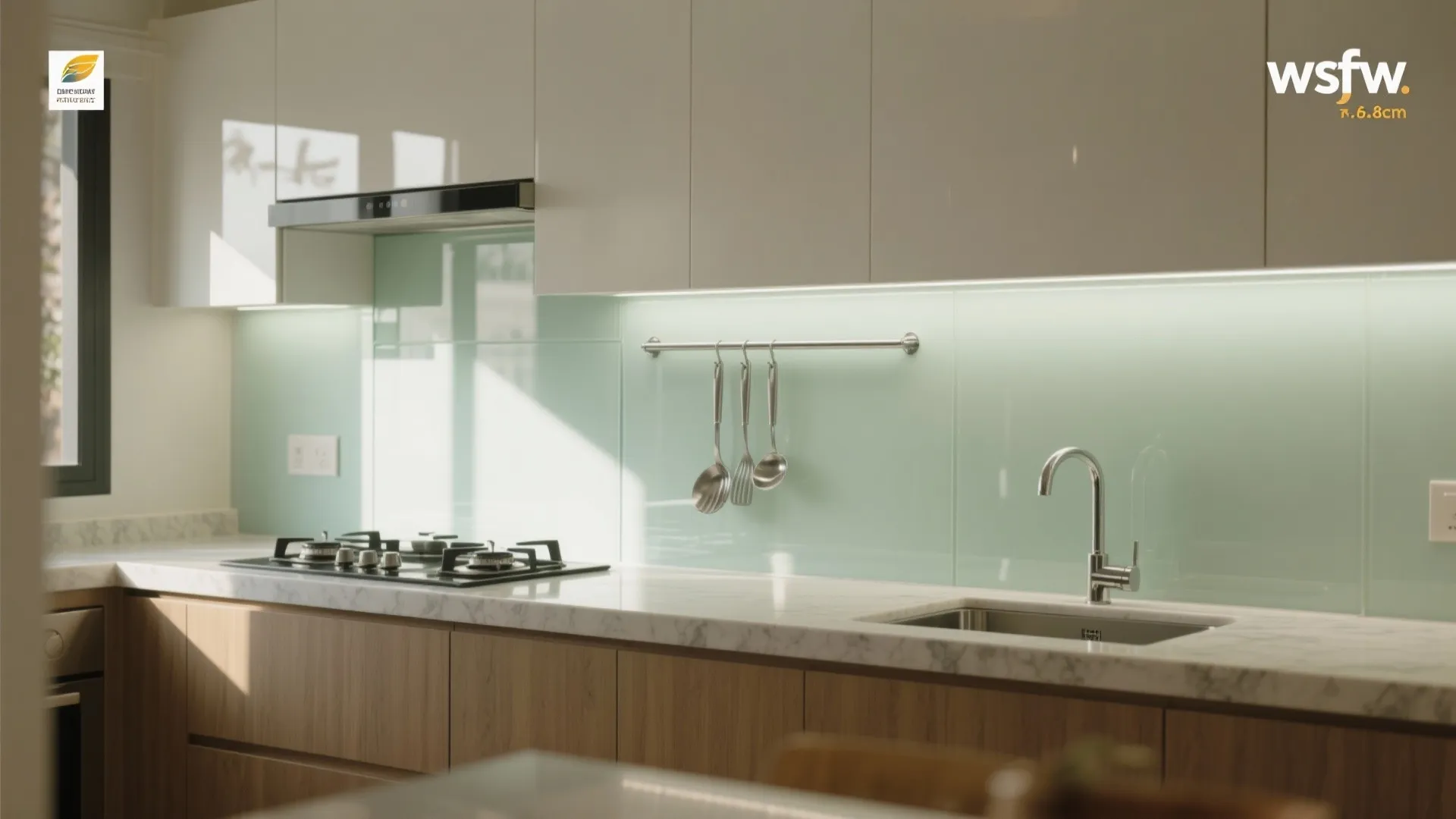 Glass Backsplash for Brighter, Easier-to-Clean Cooking