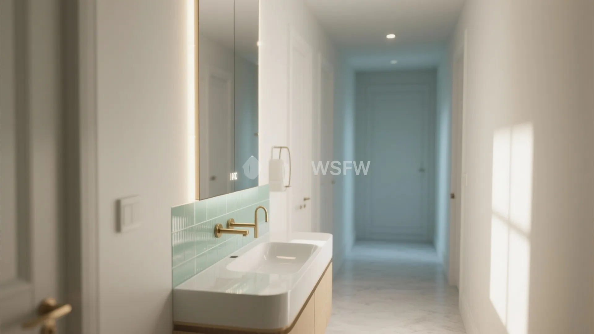 Glass Backsplash and Mirrors for a Brighter Hall