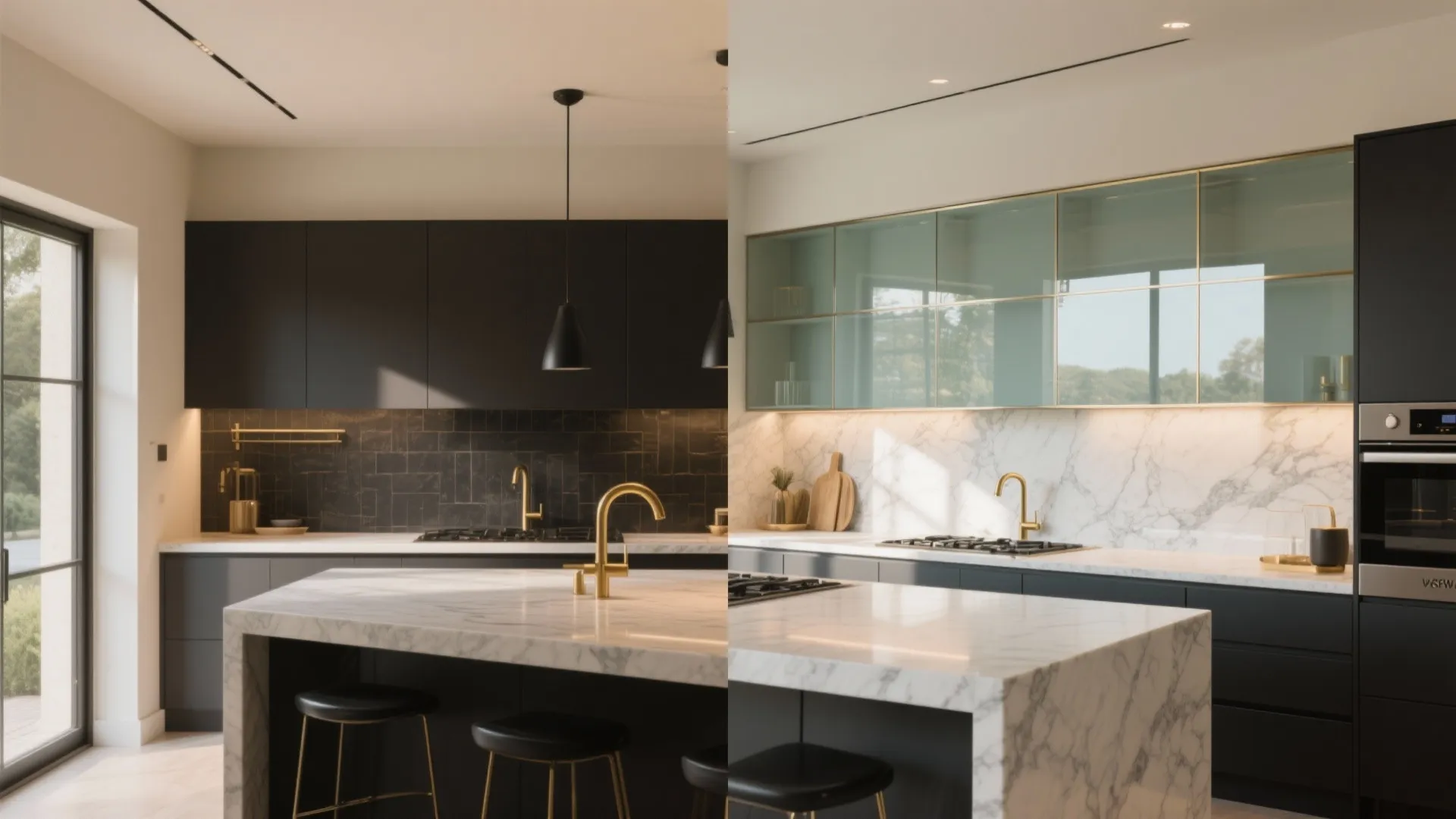 The airy glow of a glass backsplash