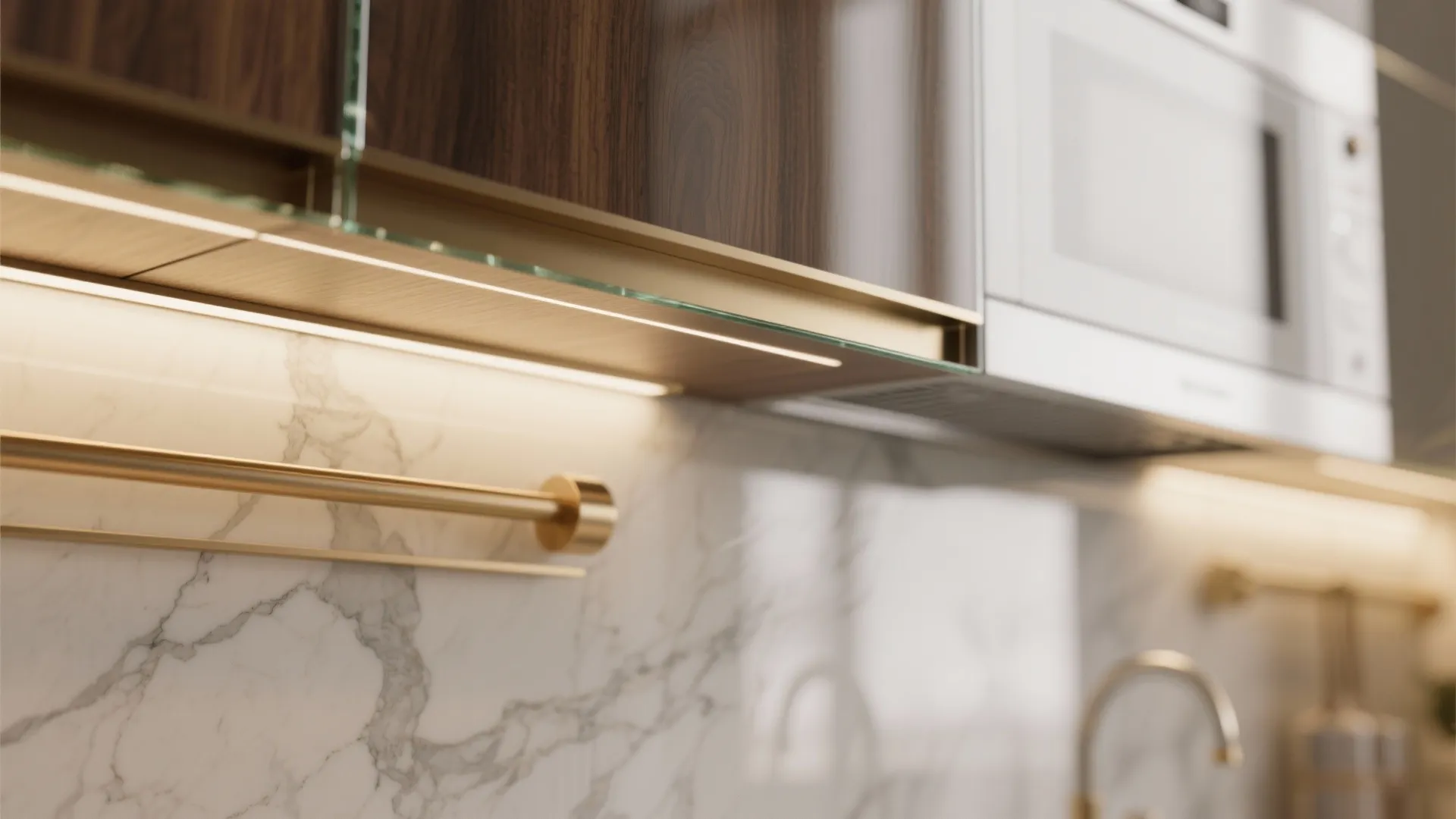 A Glass Backsplash for Airy Luxury