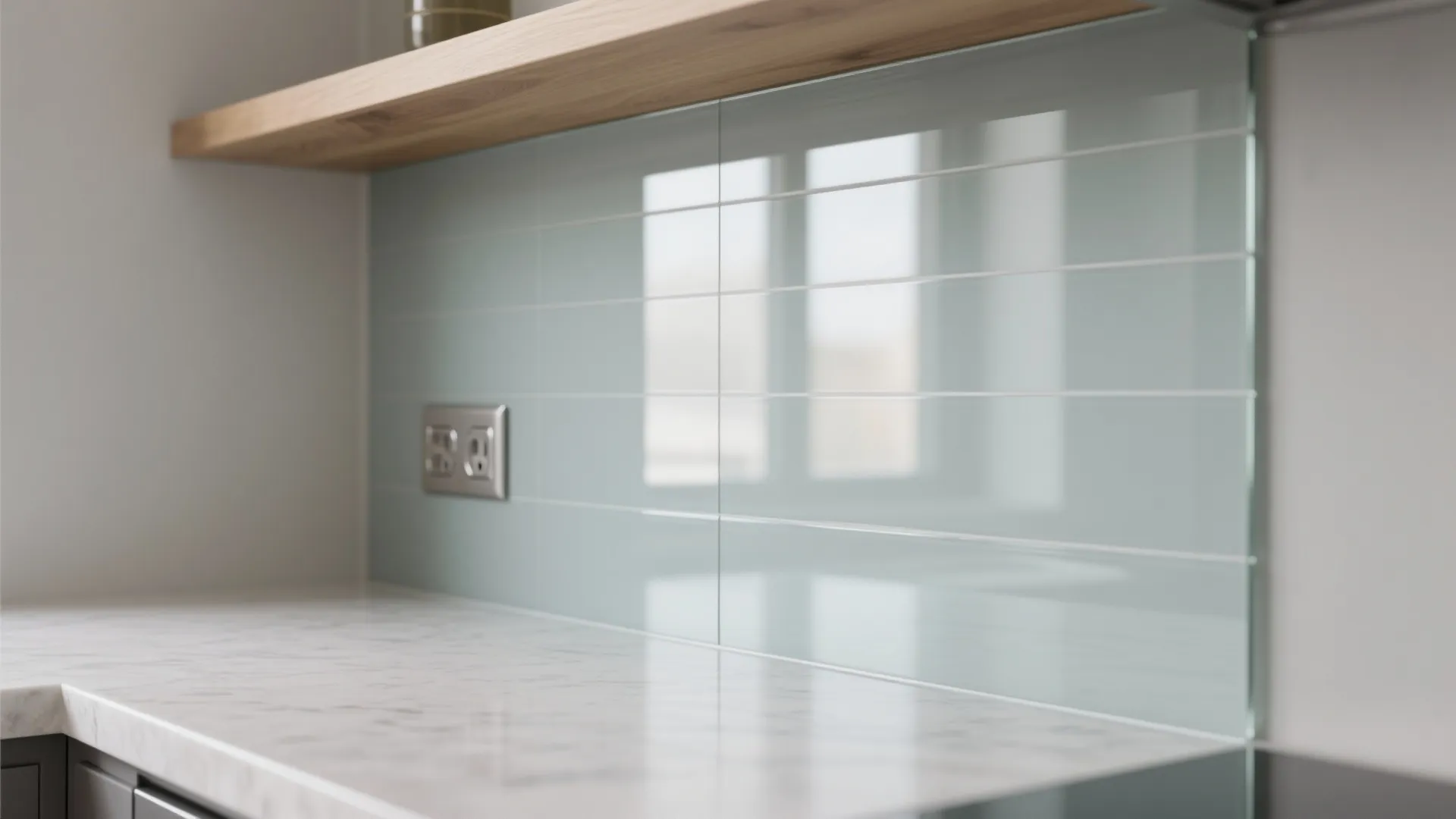 The airy touch of a glass backsplash