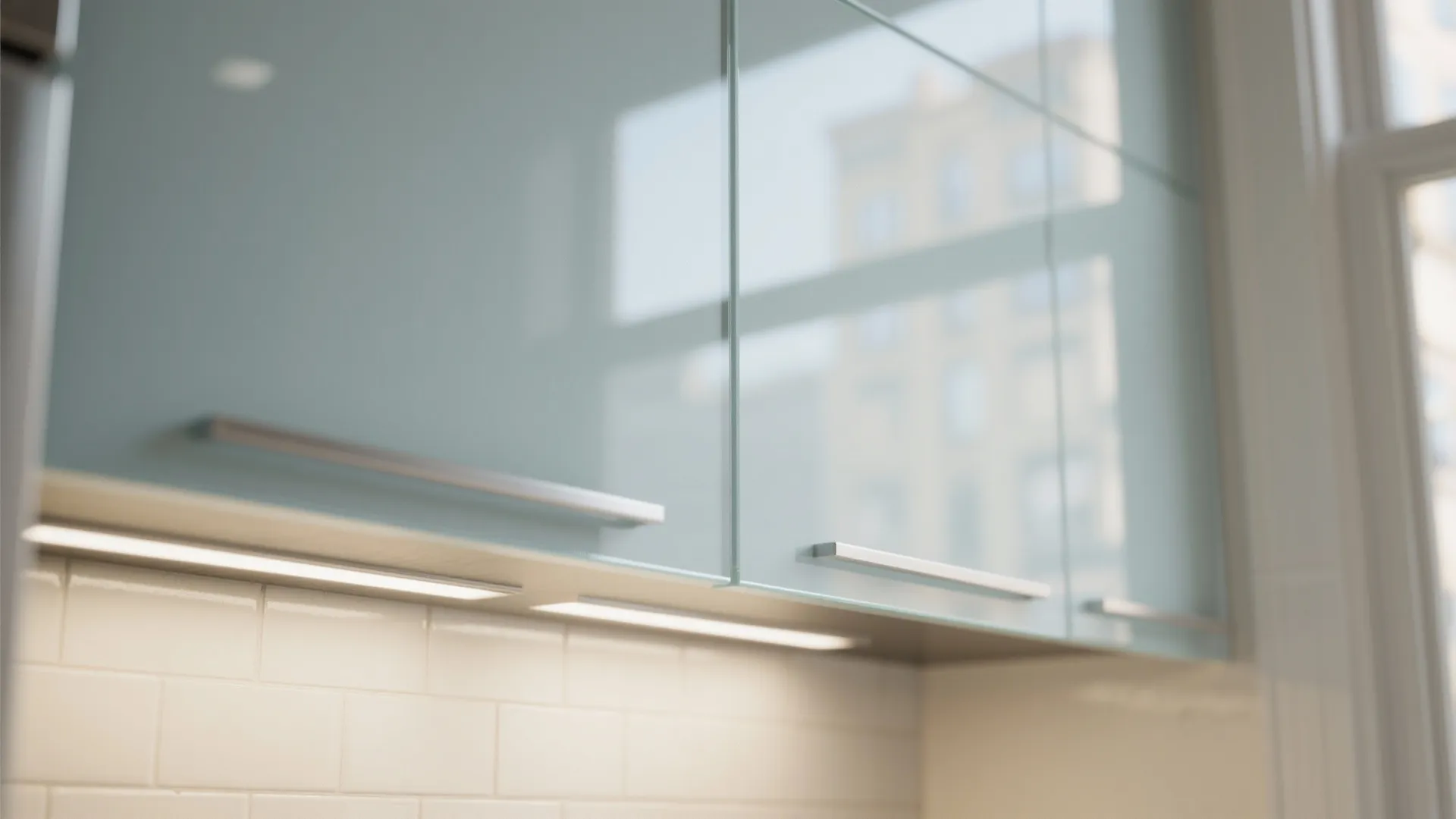 A Glass Backsplash for Airiness and Easy Cleaning