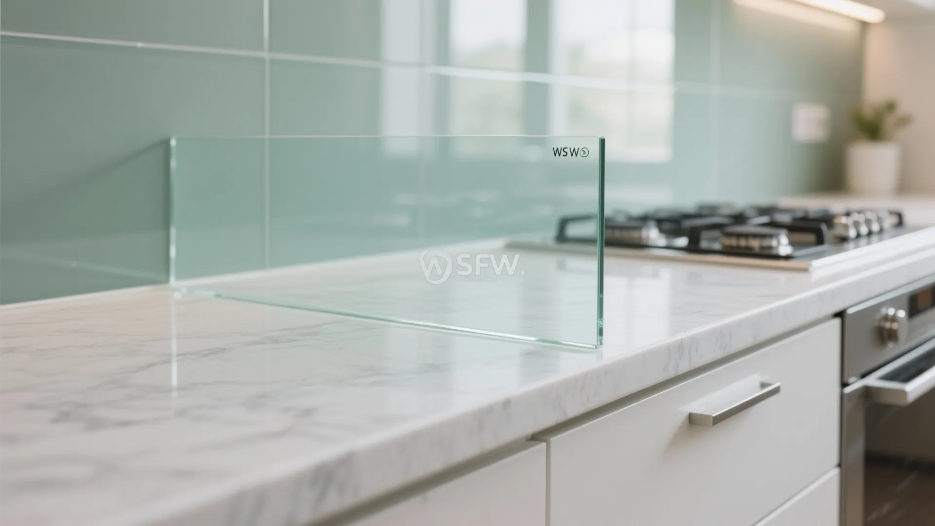 The airy feel of a glass backsplash