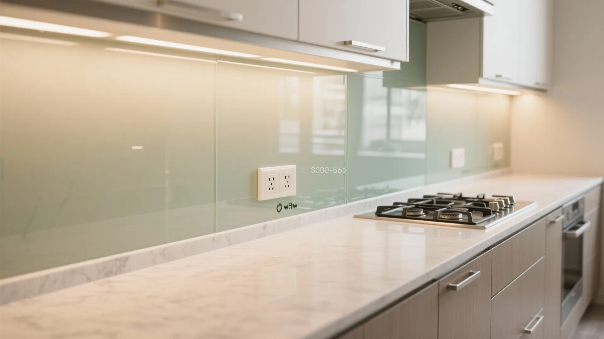 The light-boosting glass backsplash