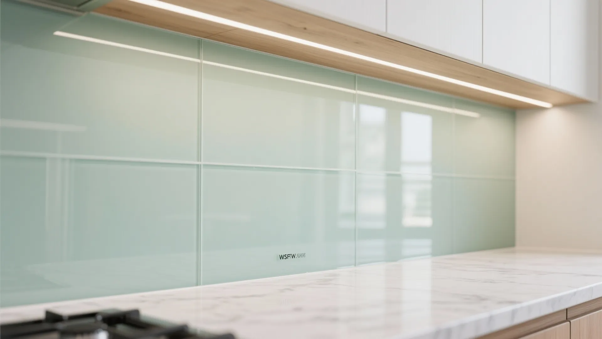 Glass backsplash for a lighter, brighter cookspace
