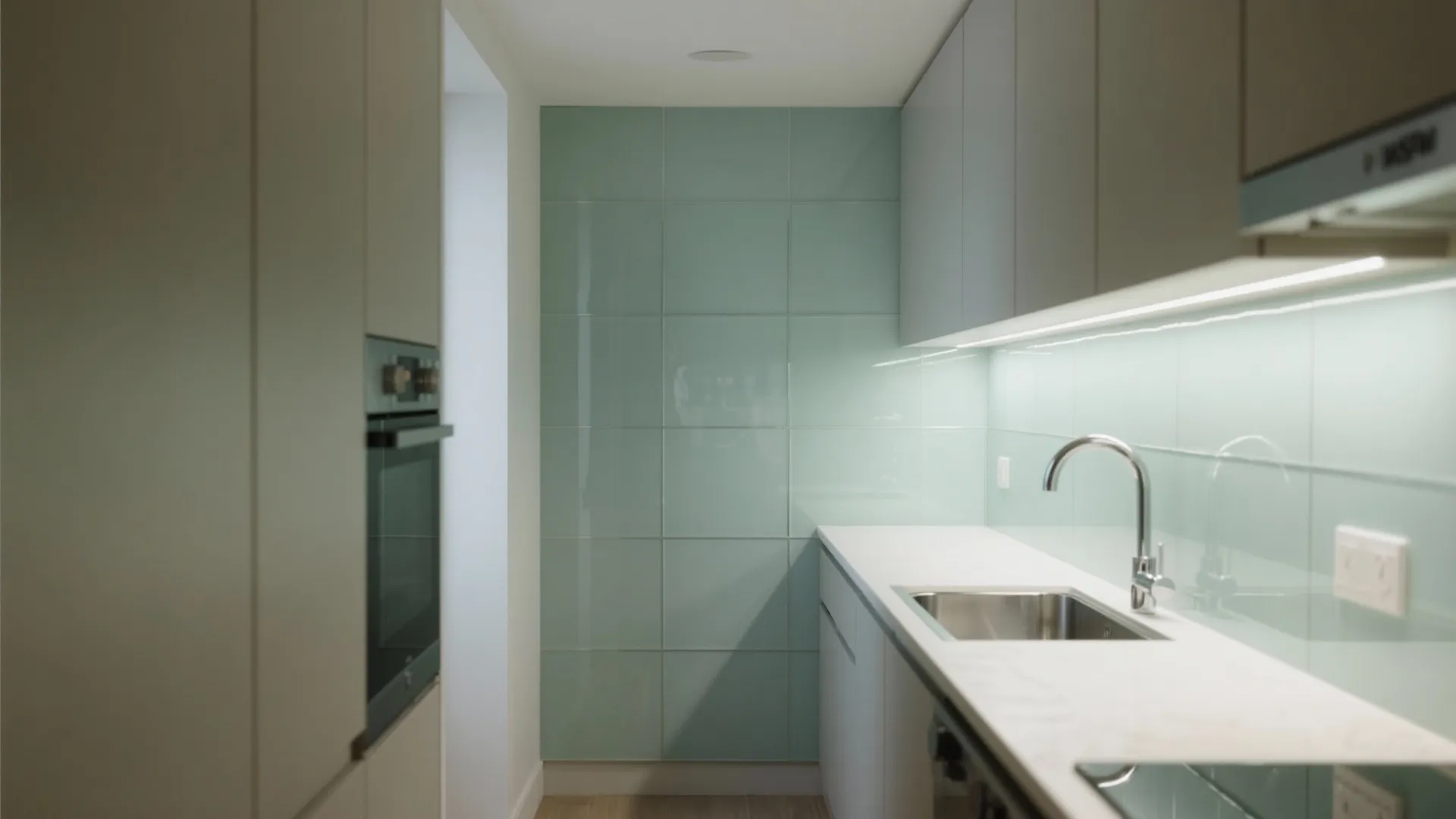 Glass Backsplash for Airy Transparency