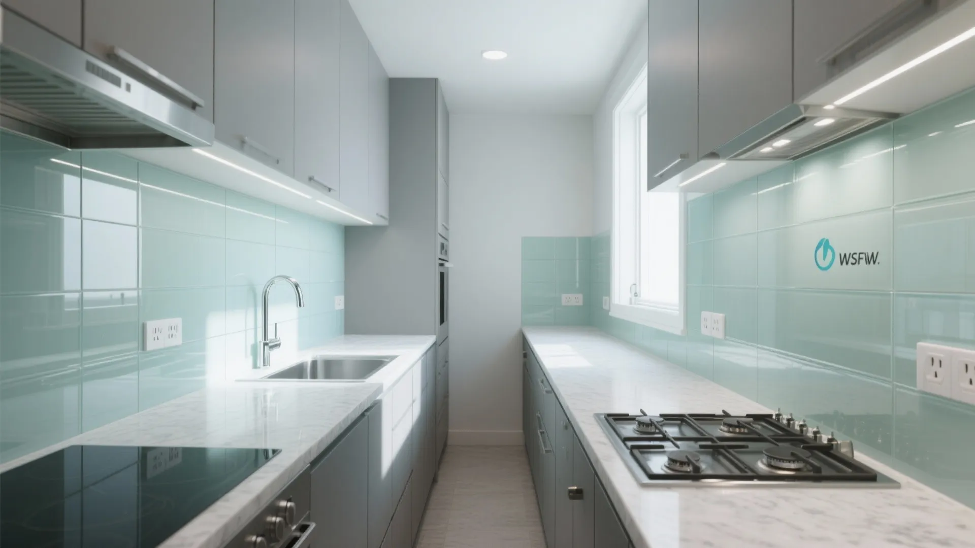 Glass Backsplash for Light and Depth