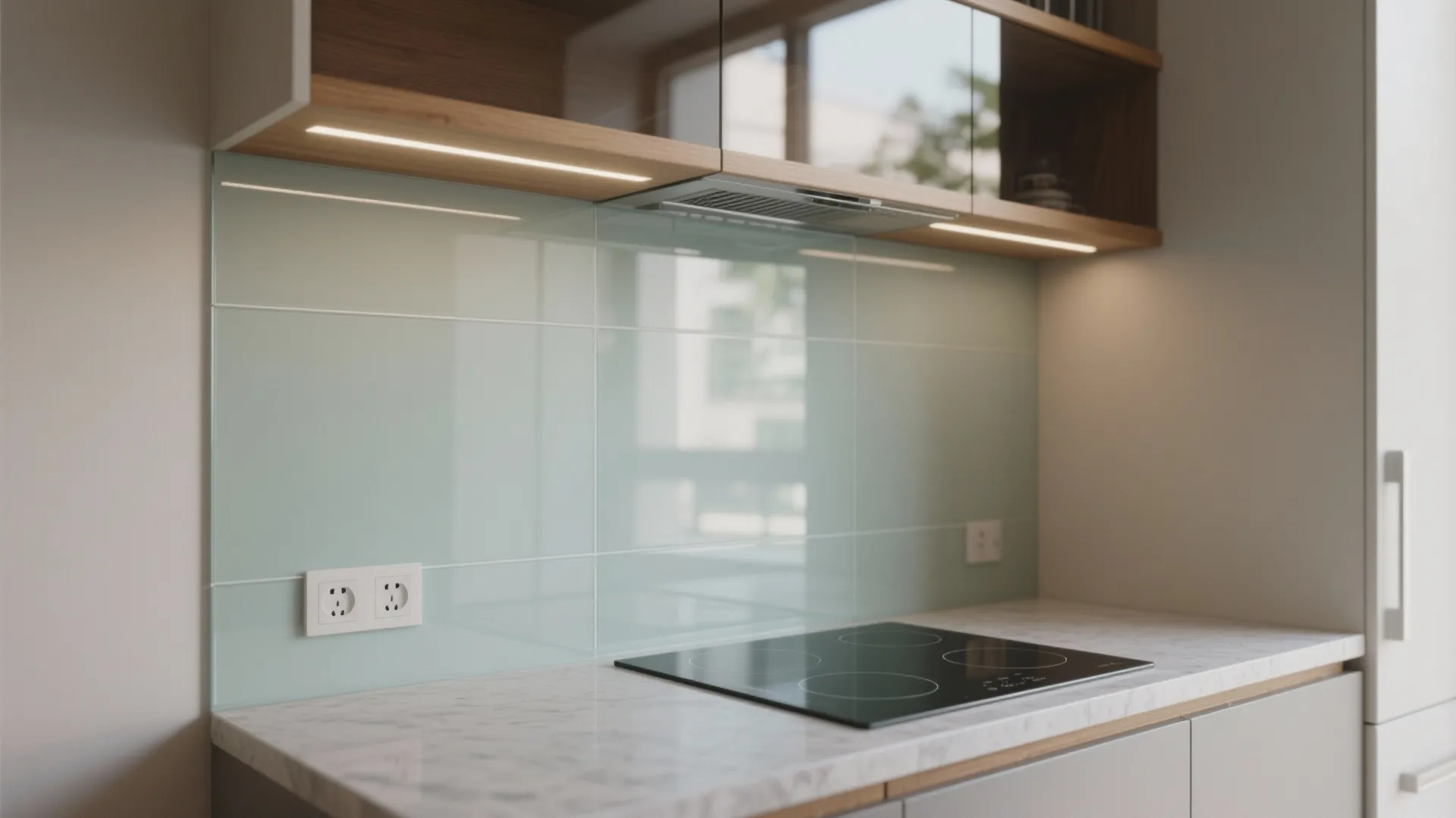 Glass Backsplash for Light, Depth, and Easy Cleaning