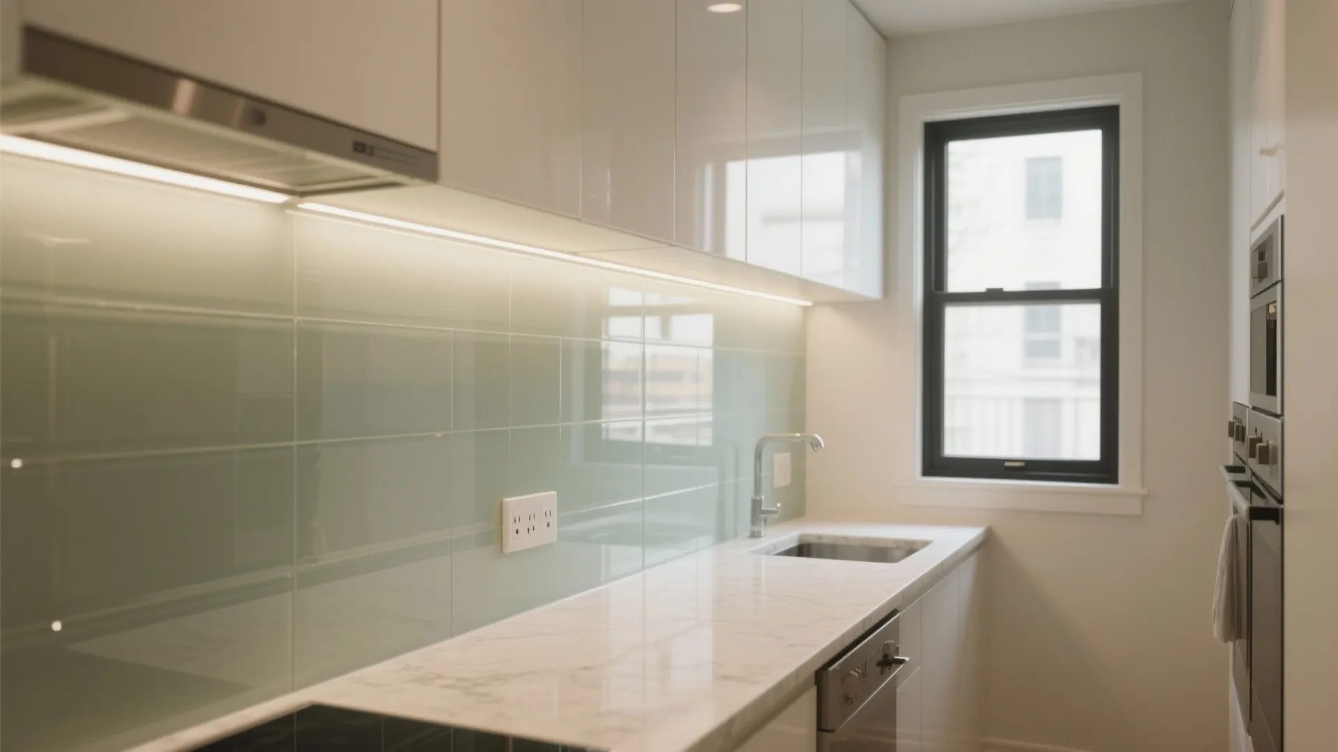 Glass Backsplash for Light and Depth