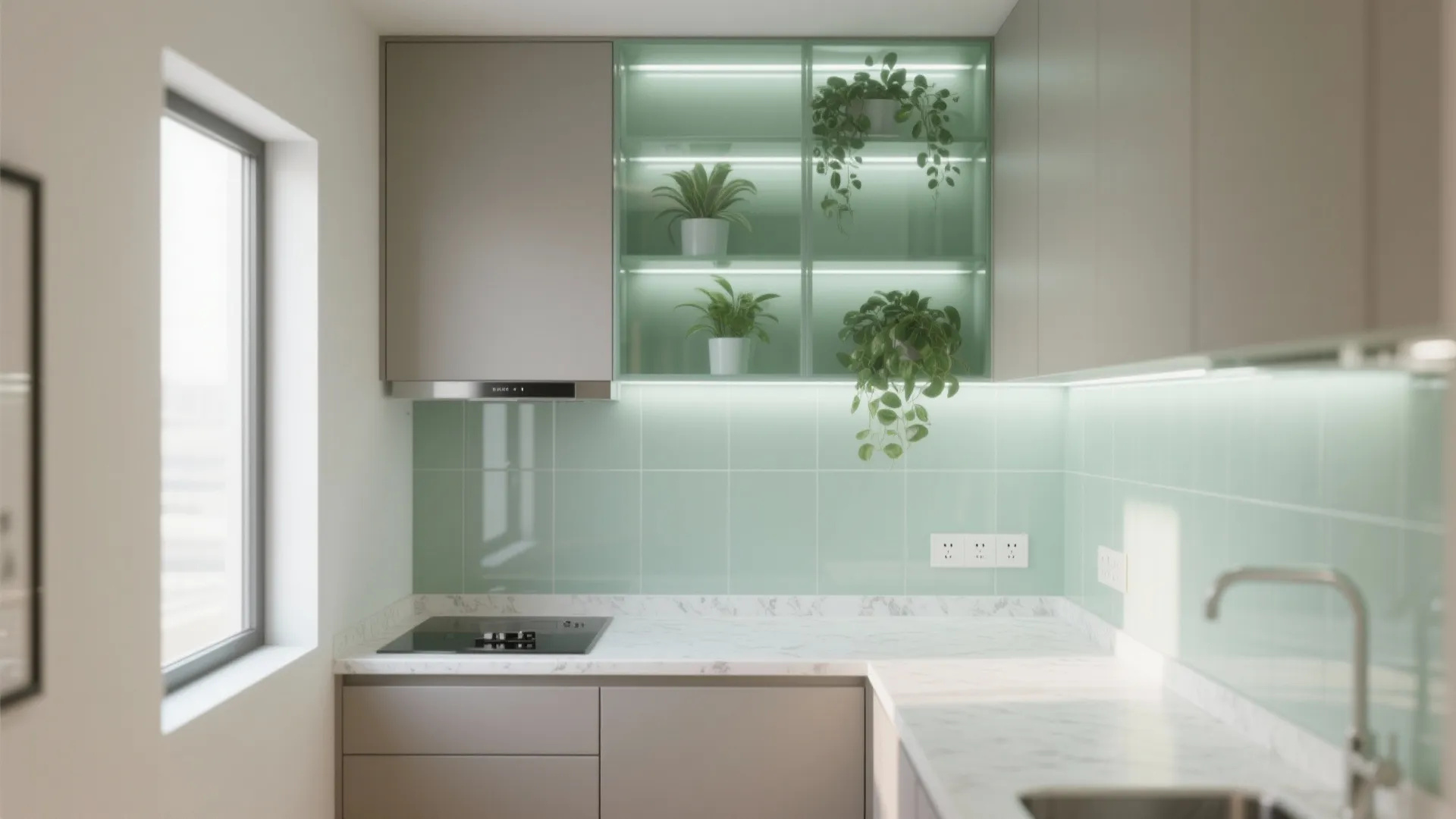 Glass Backsplash for Light and Depth
