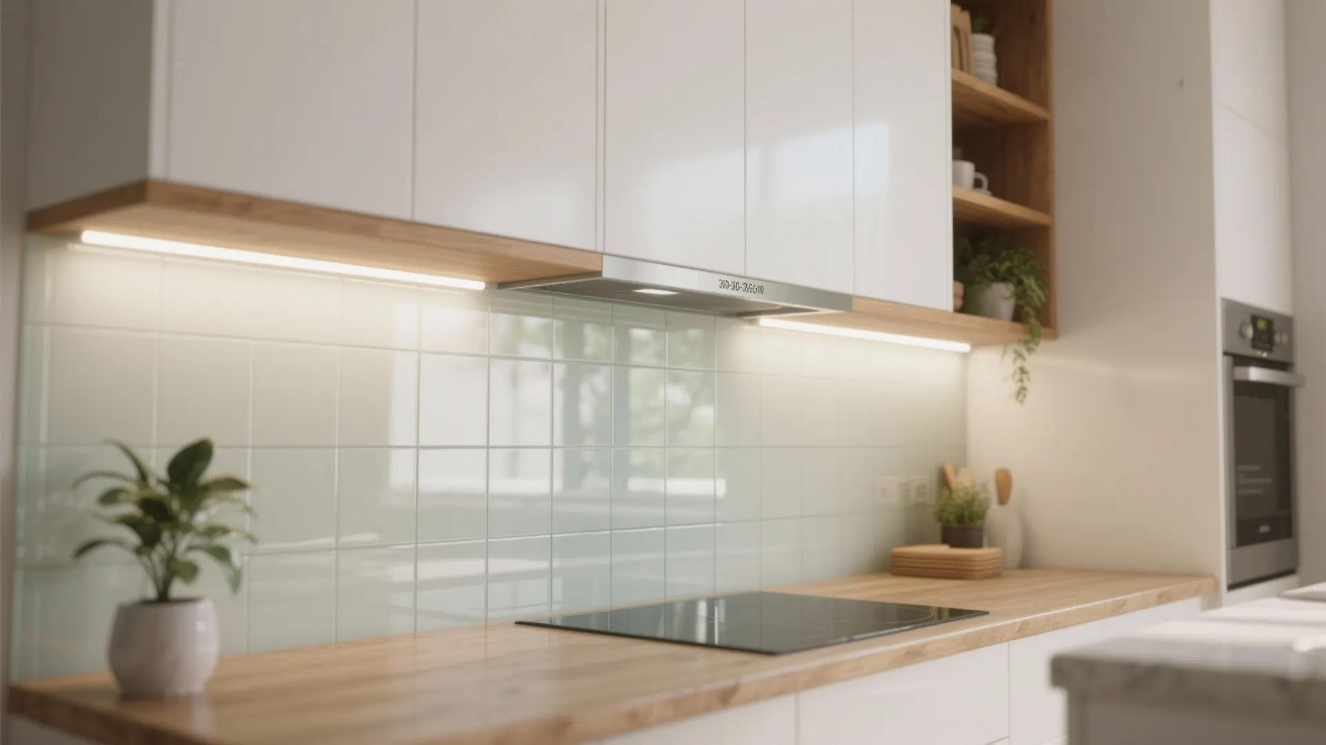 Glass Backsplash for Light and Depth