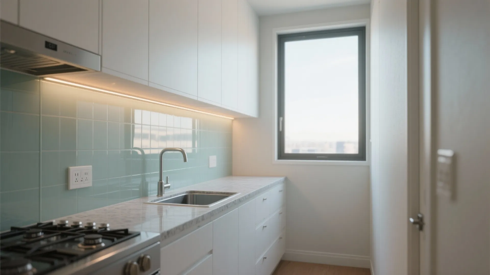 Glass Backsplash for Light and Depth