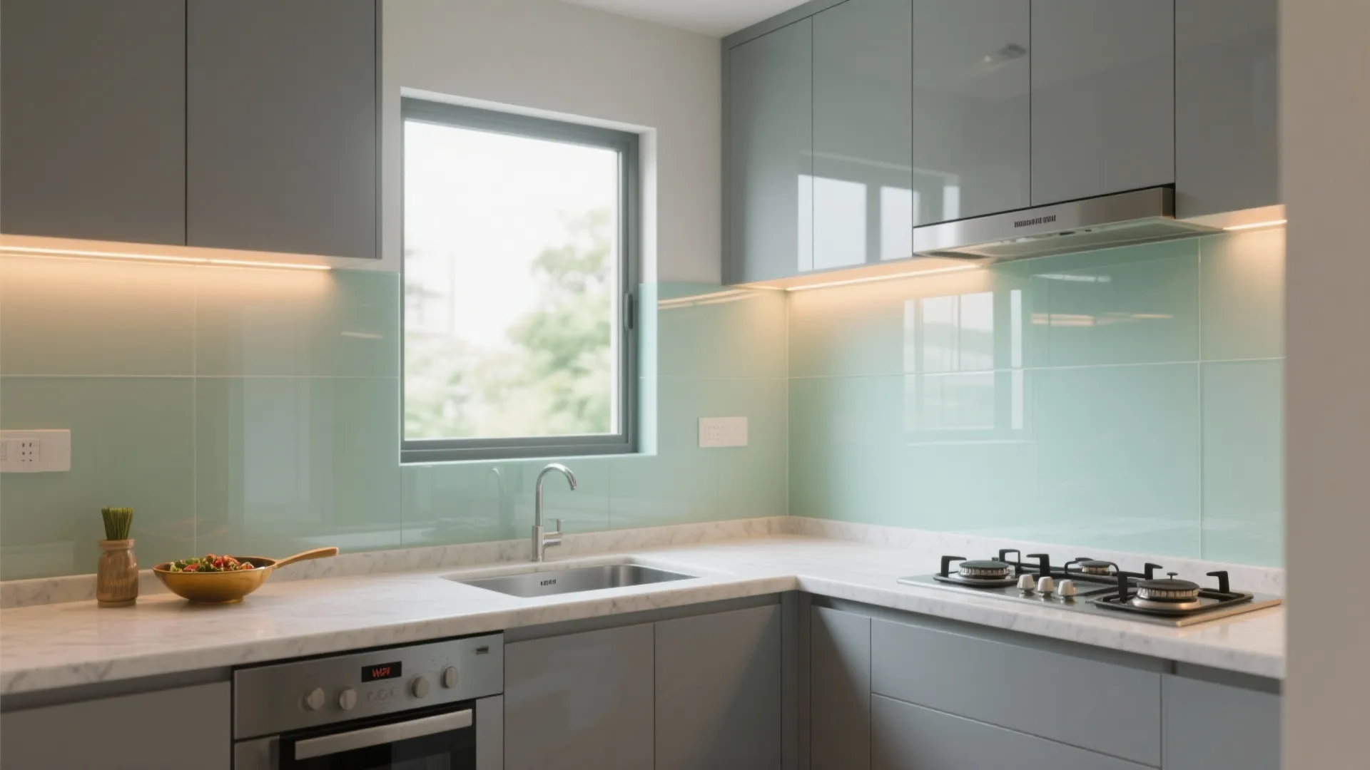 Glass Backsplash for Airy Light