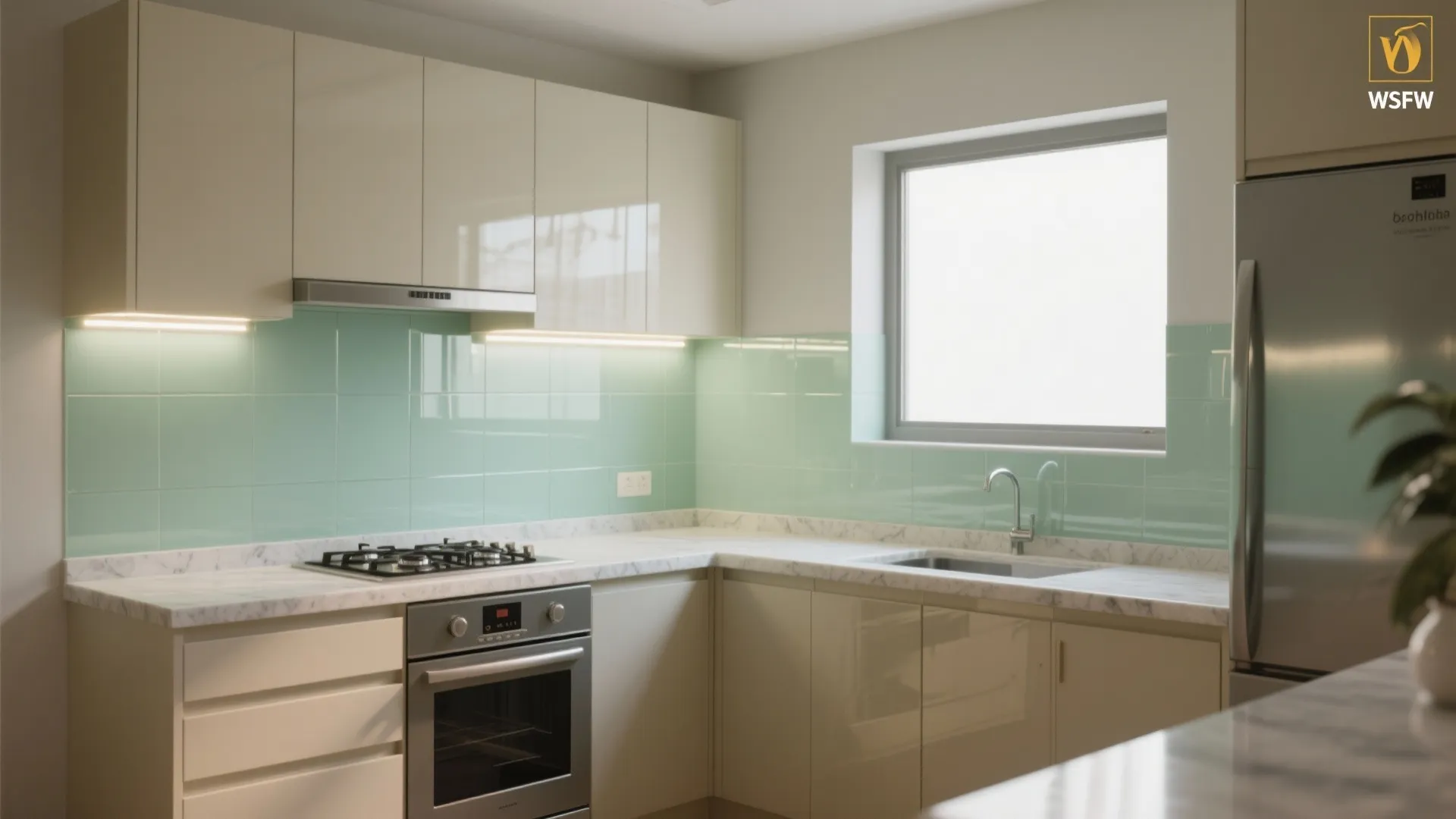 Glass Backsplash for Airy Light