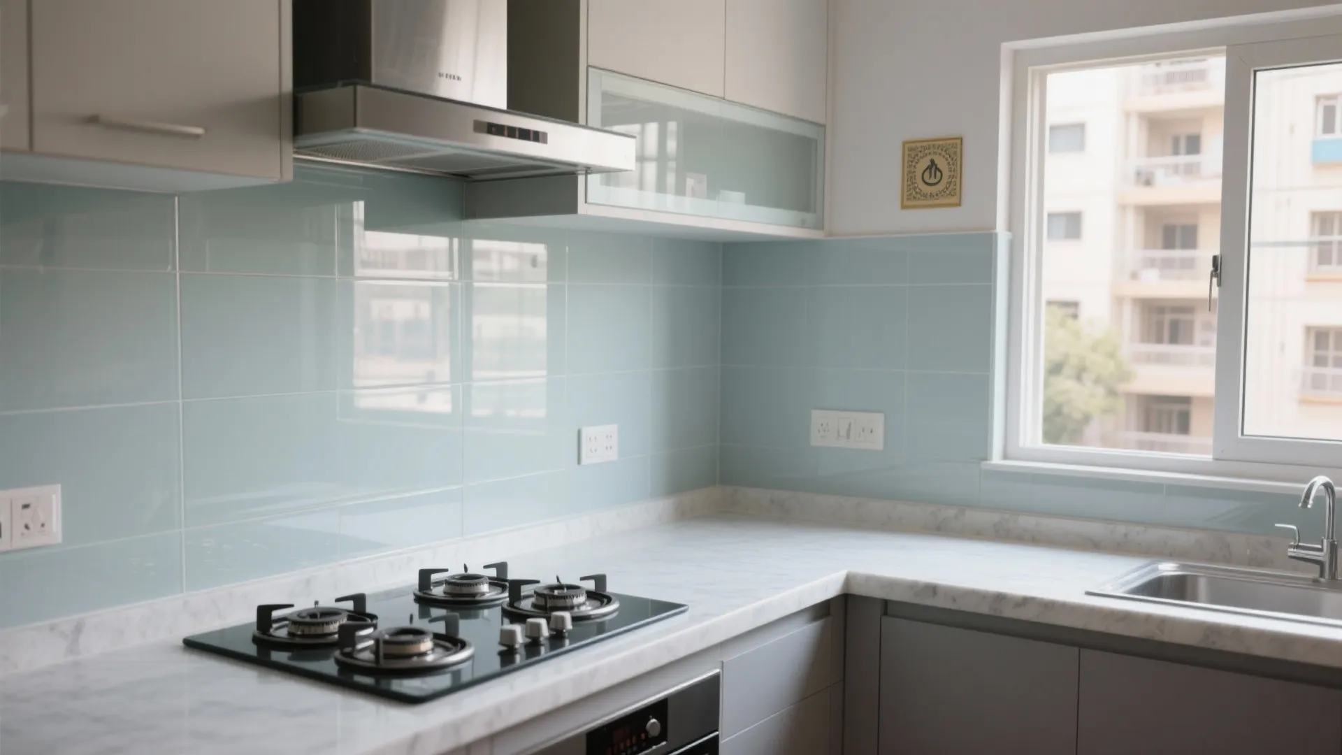 Glass Backsplash for Light and Depth