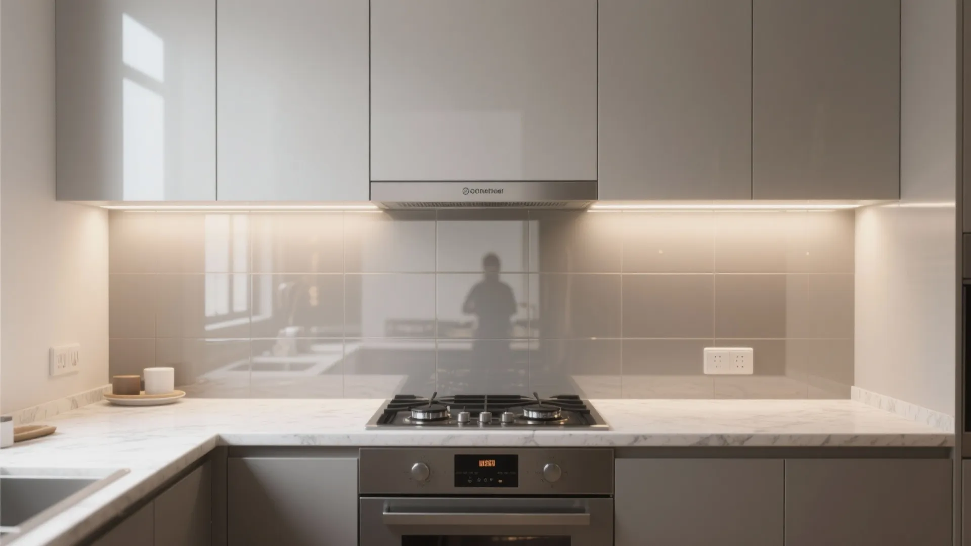 Glass Backsplash for Light and a Sense of Depth