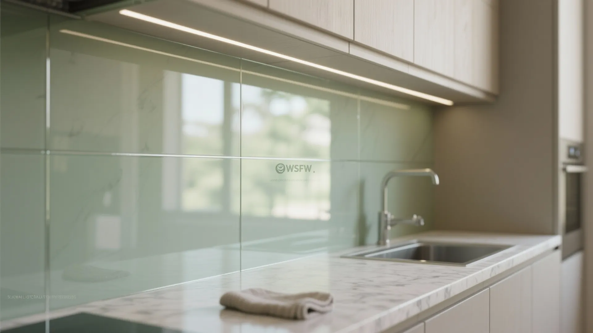 Glass Backsplash for Light and Depth