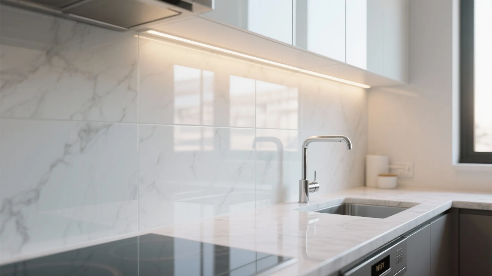 Glass Backsplash for Airy Light