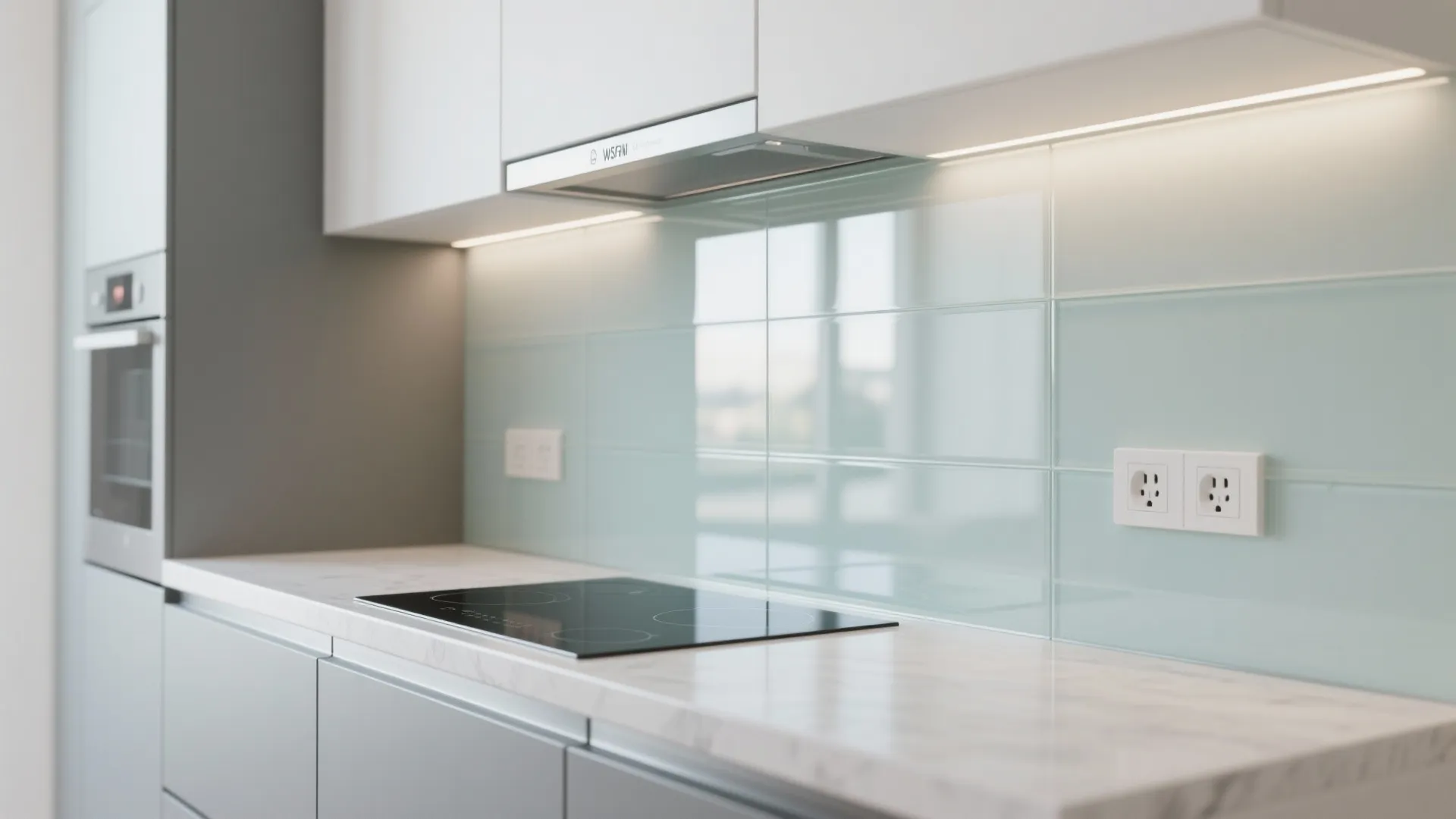 Glass Backsplash for Light and Depth