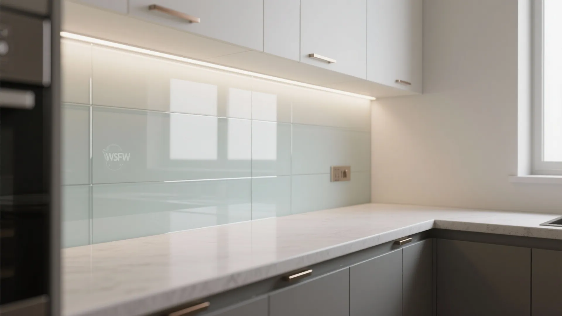 Glass Backsplash for Light and Depth