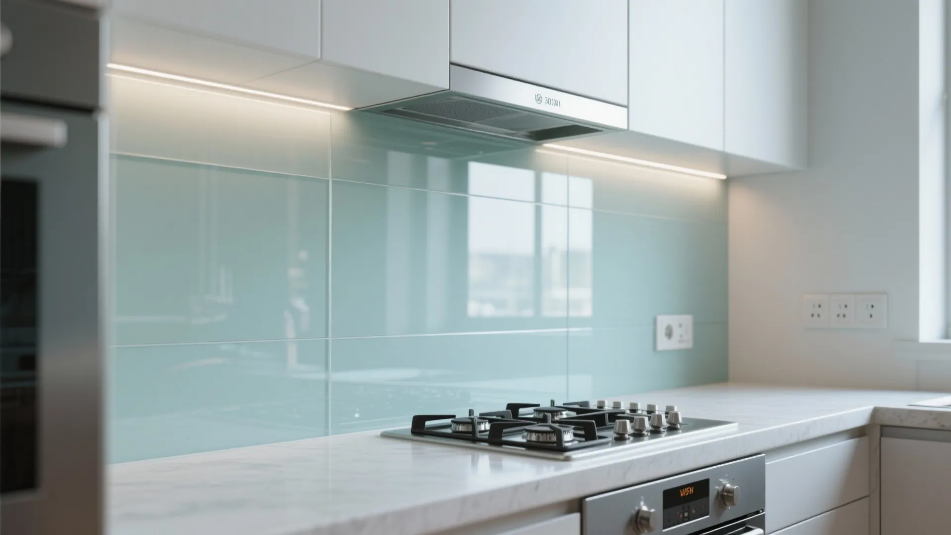 Glass Backsplash for Light and Depth