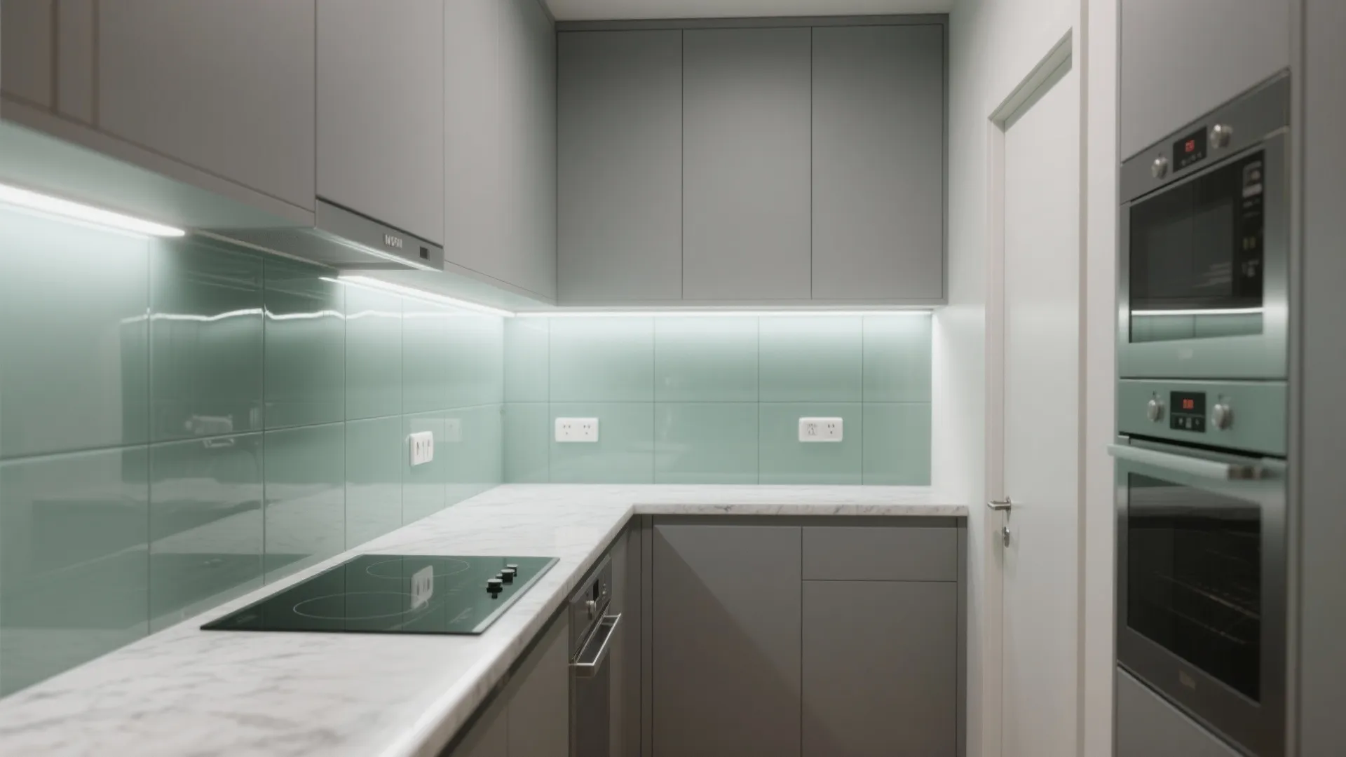 Glass Backsplash for Light and Depth