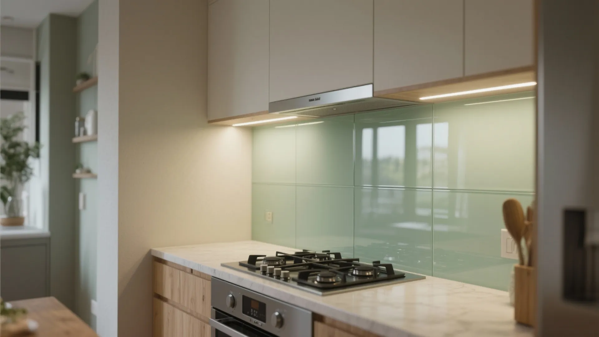 Transparent Backsplash for Airiness