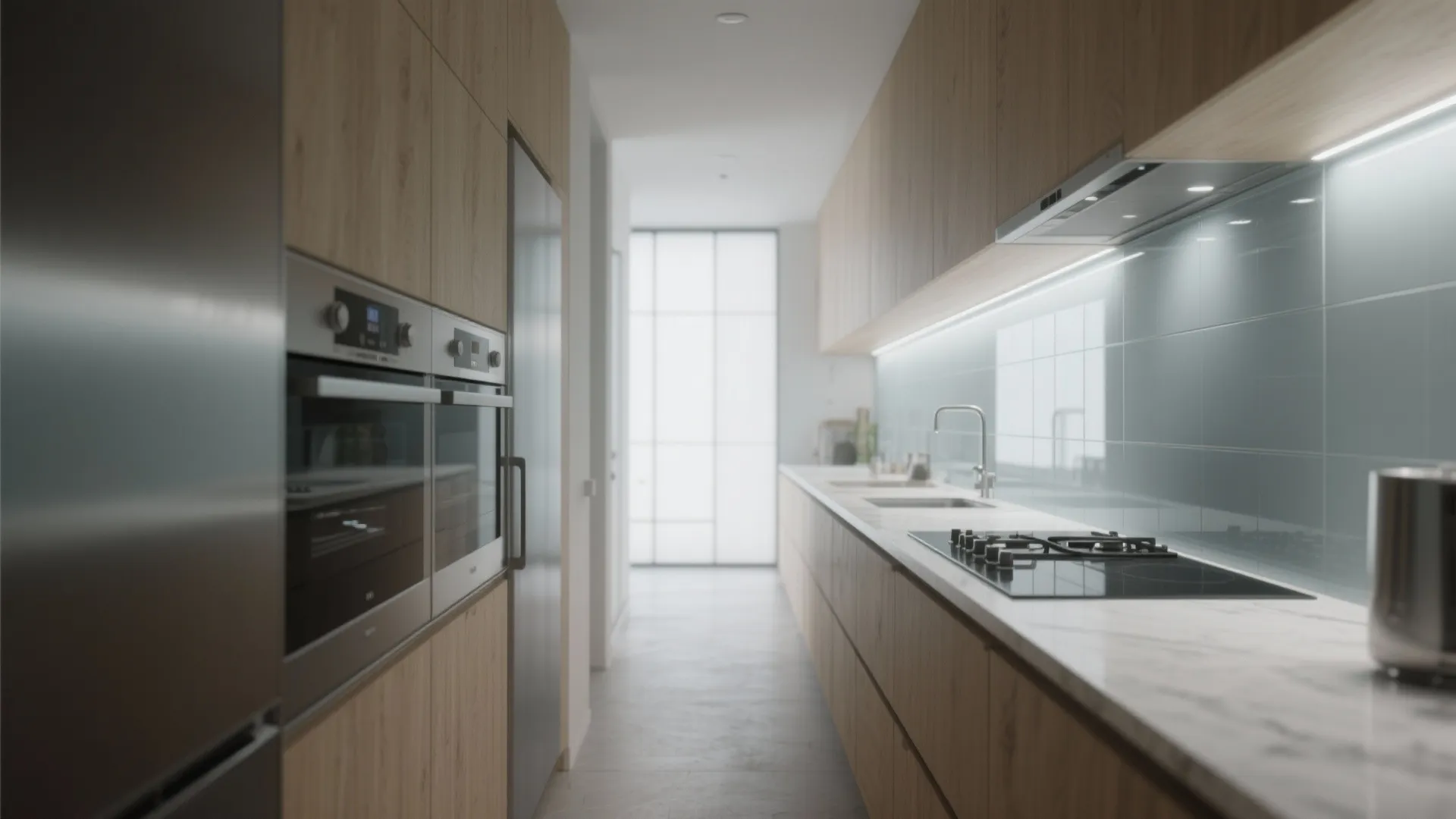 Glass Backsplash for Light and Depth