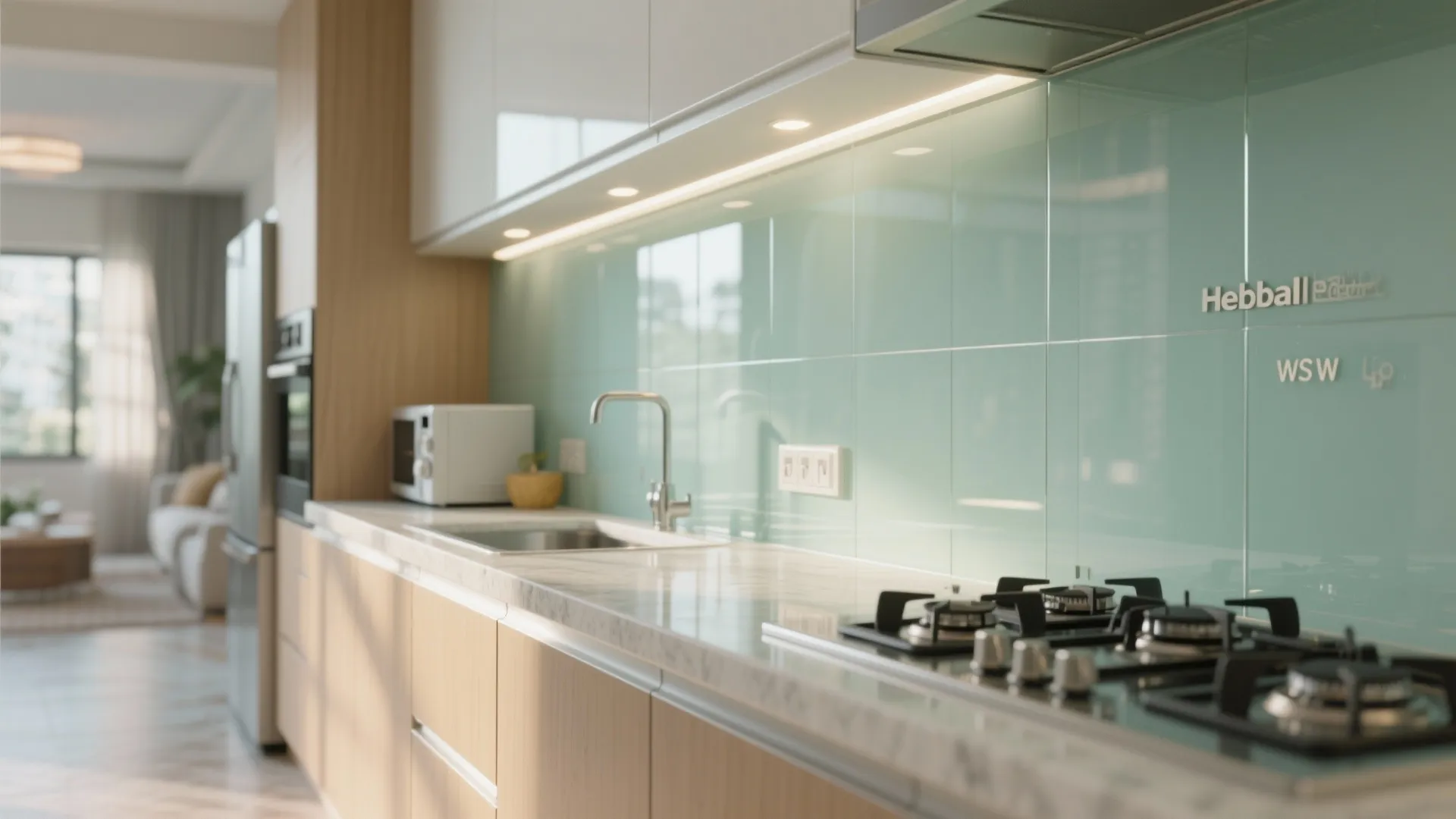 Glass Backsplash for Light and Depth
