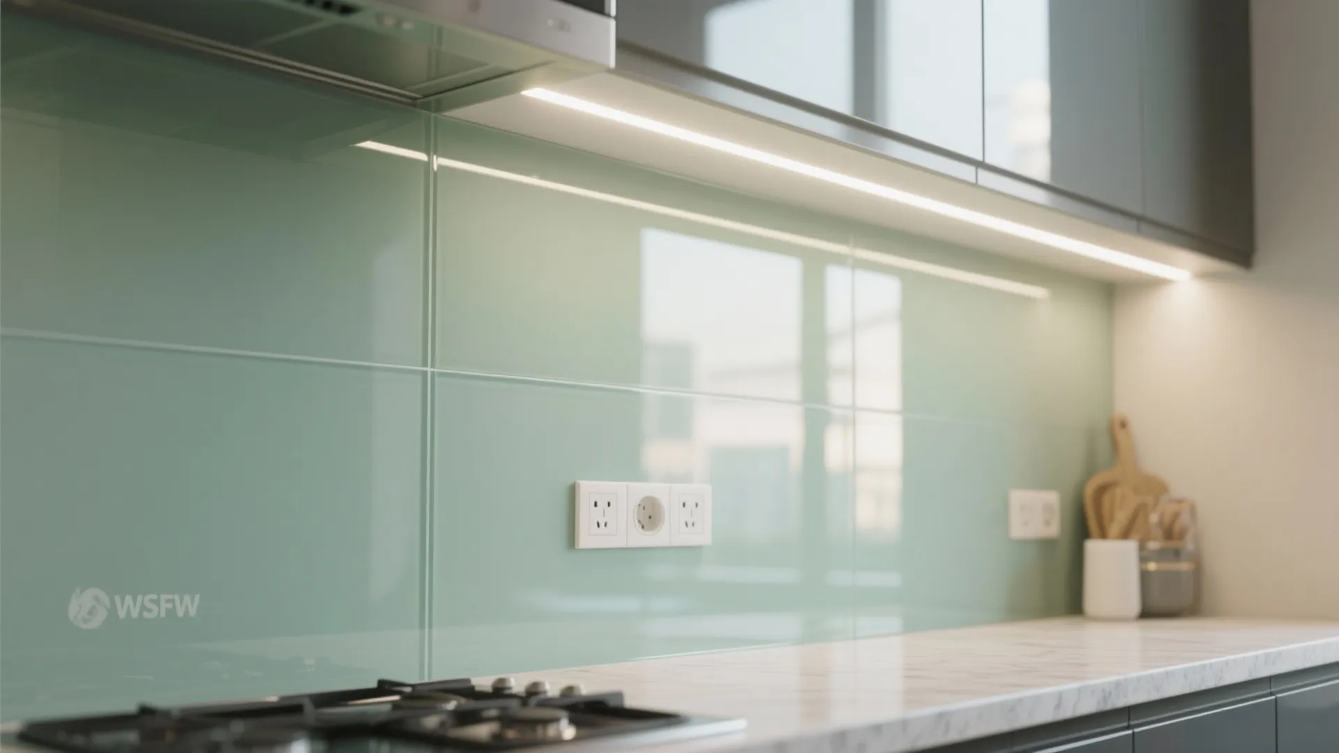 Glass Backsplash for Light and Depth