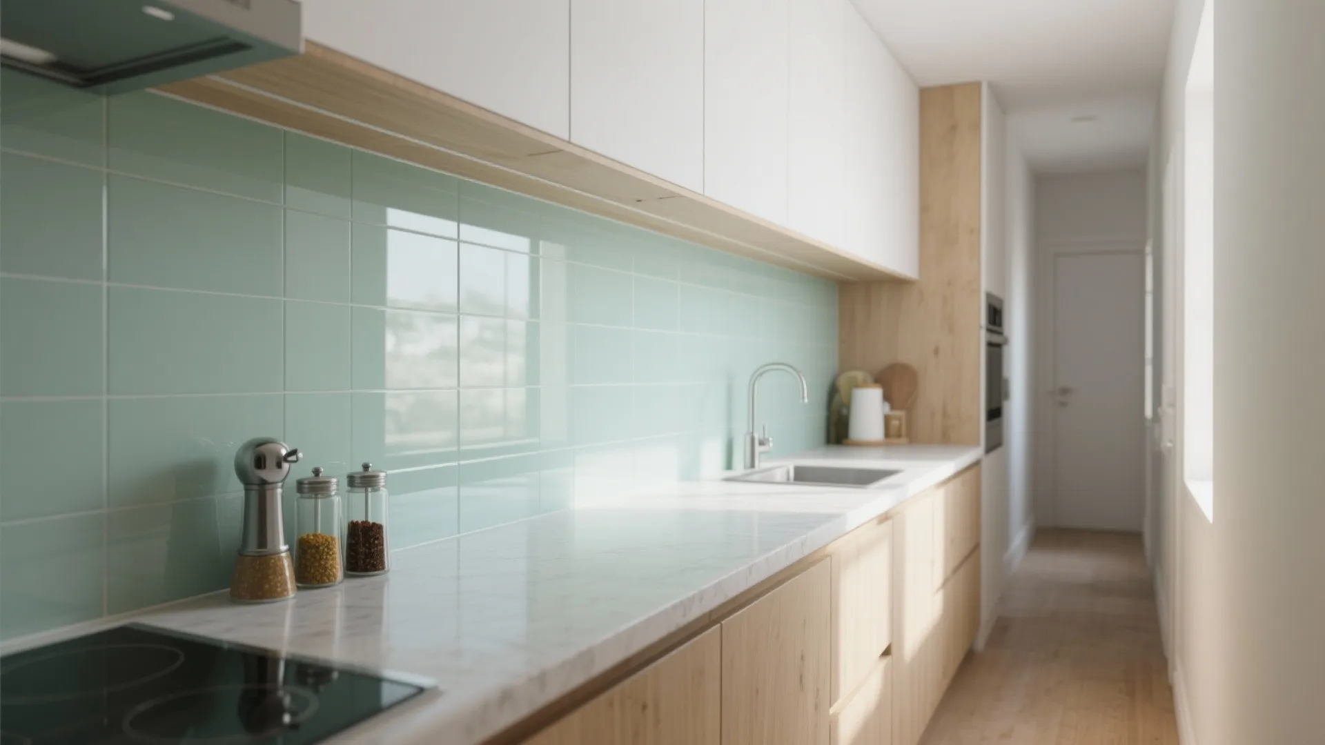 Glass Backsplash for Light and Easy Cleaning