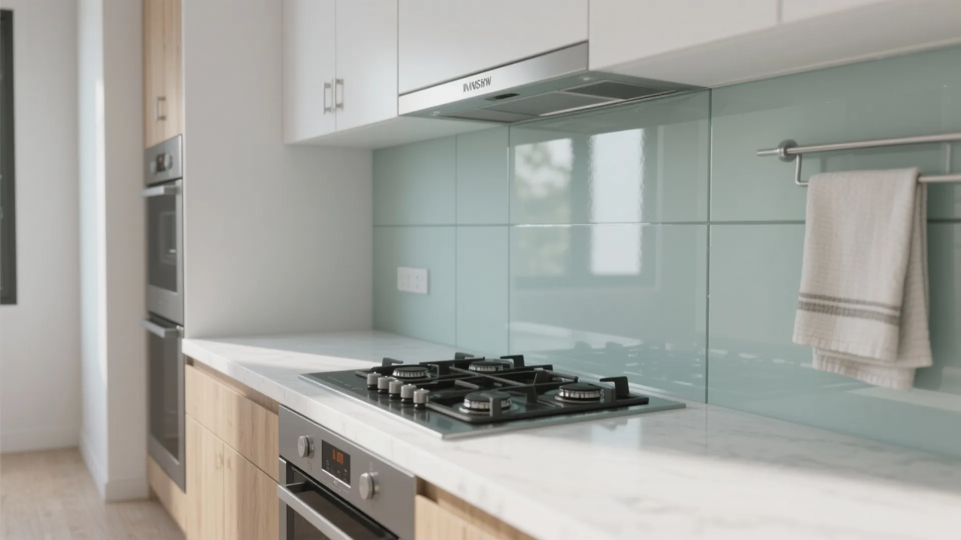 Glass Backsplash For Light And Easy Cleaning