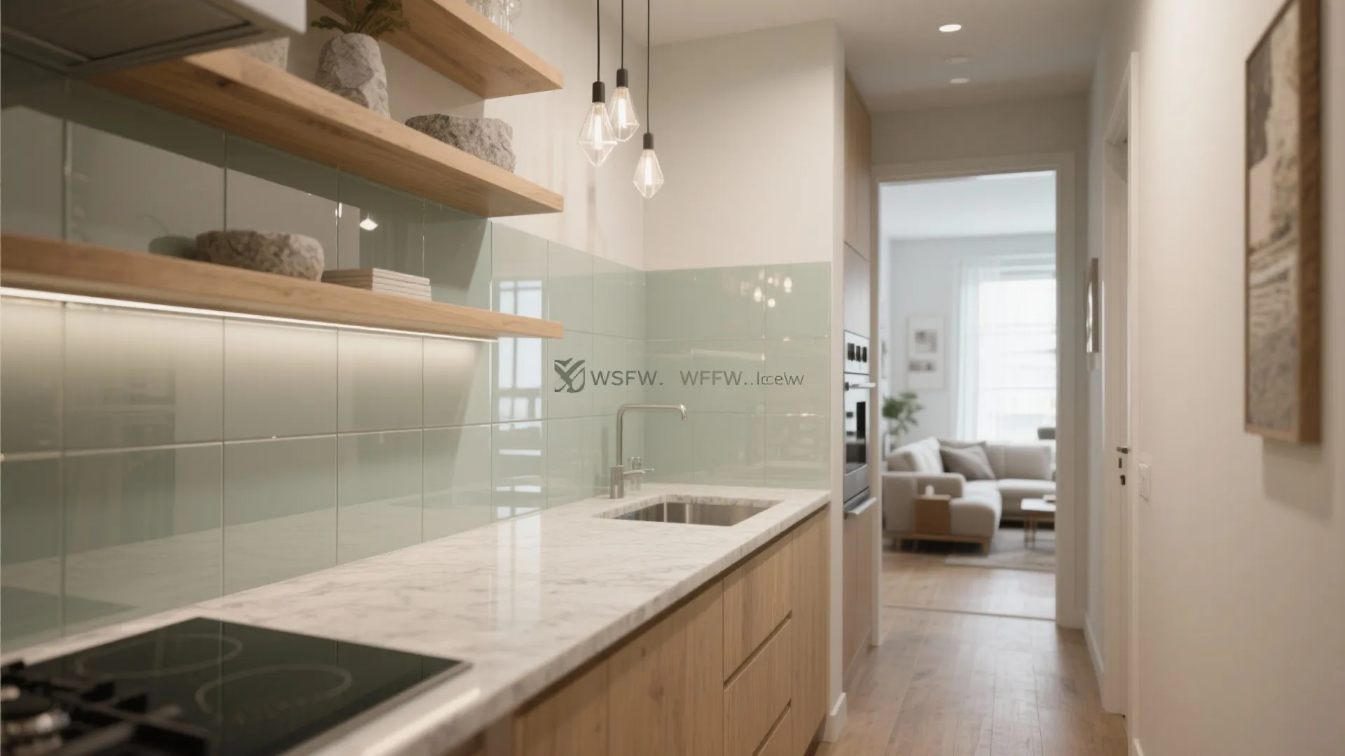 Glass Backsplash for Light and Depth