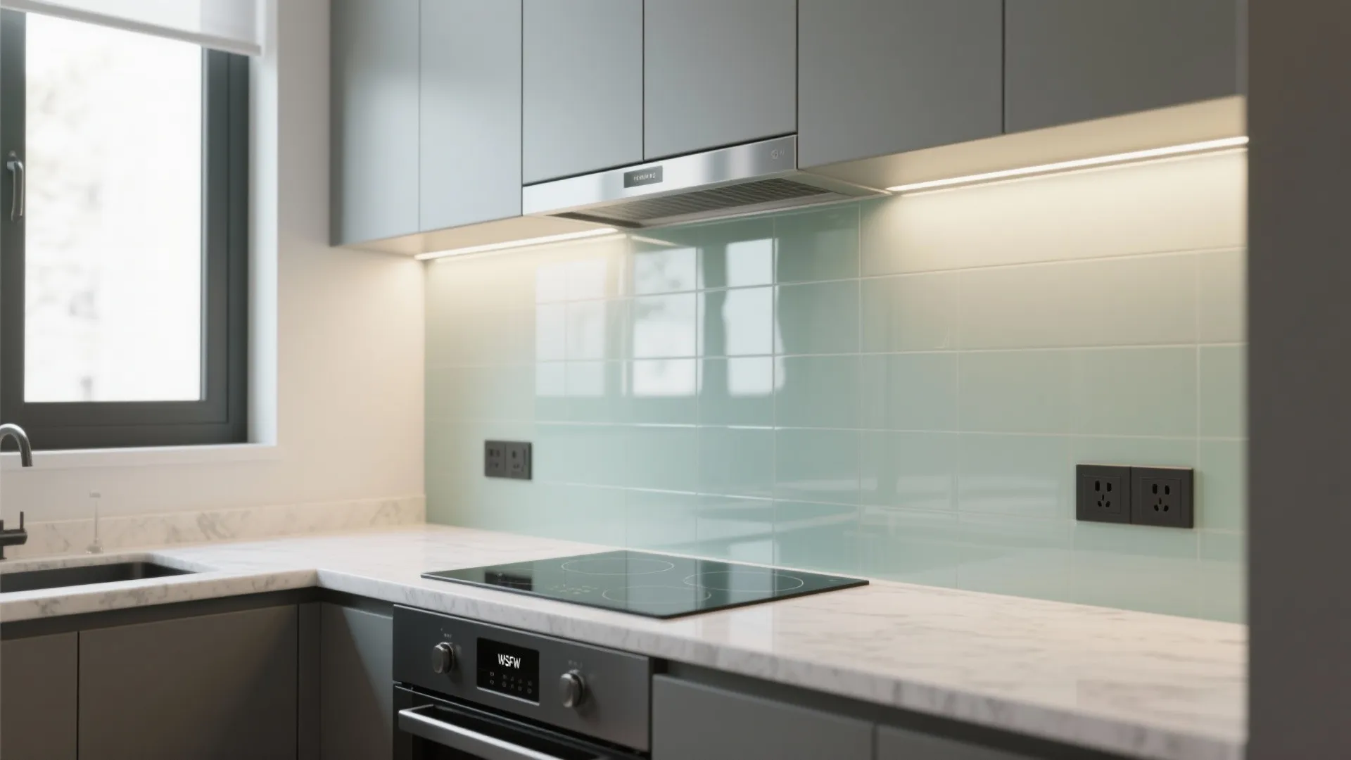 Glass Backsplash for Airy Light
