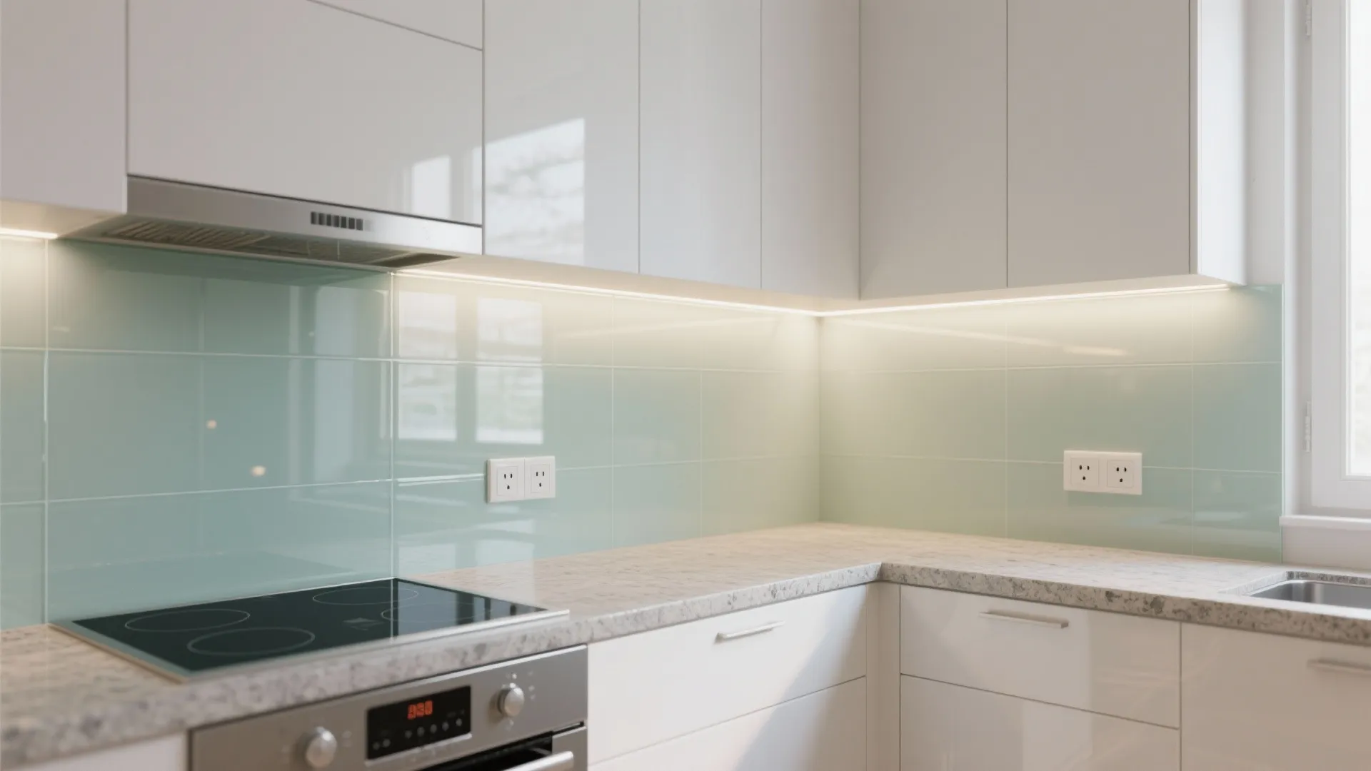Glass Backsplash for Light and Depth