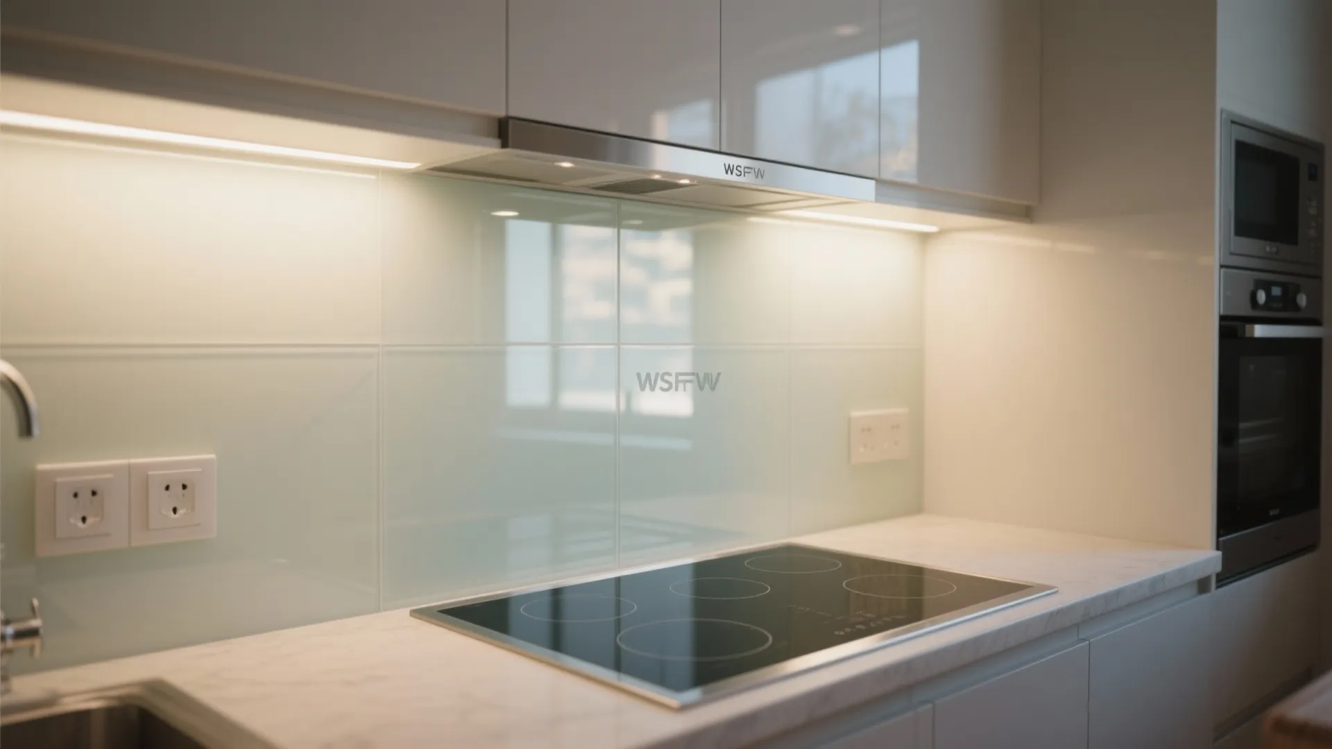 Glass Backsplash for Light and Depth