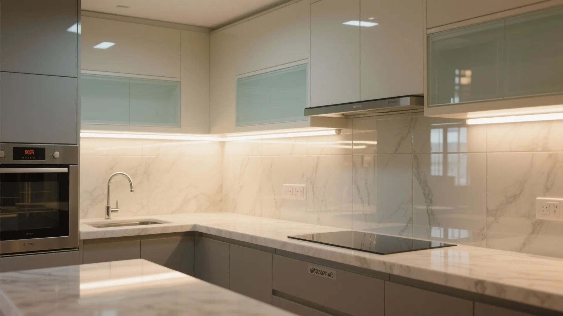 Glass Backsplash to Boost Light and Depth