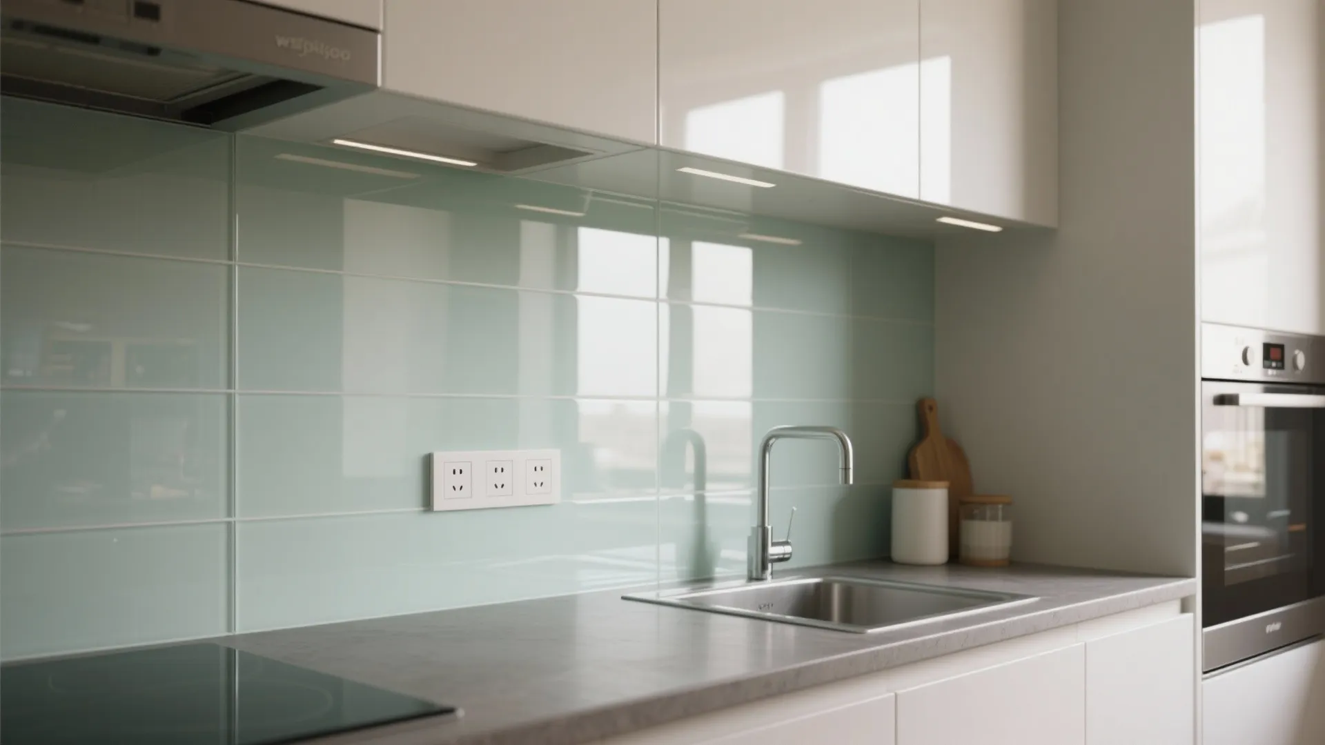 Glass Backsplash for Light and Depth