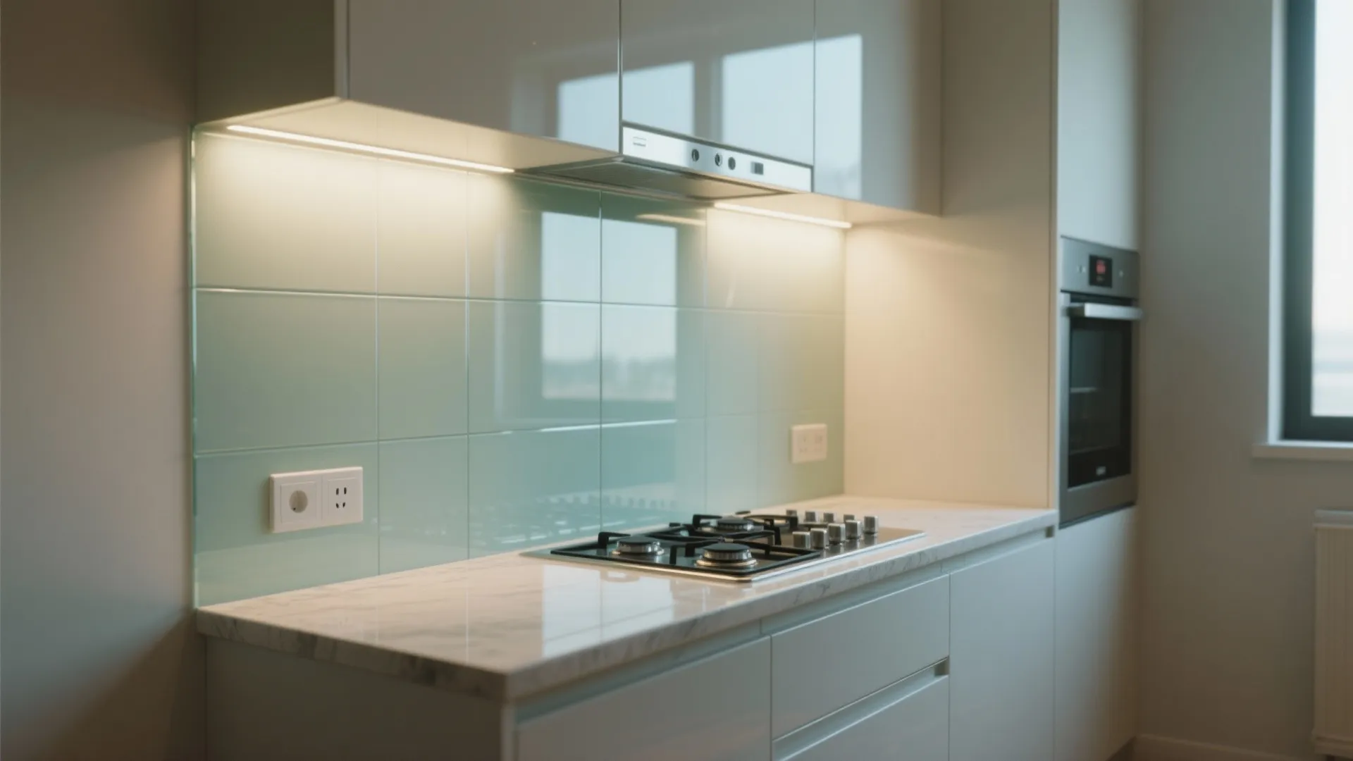 Use a Glass Backsplash to Borrow Light