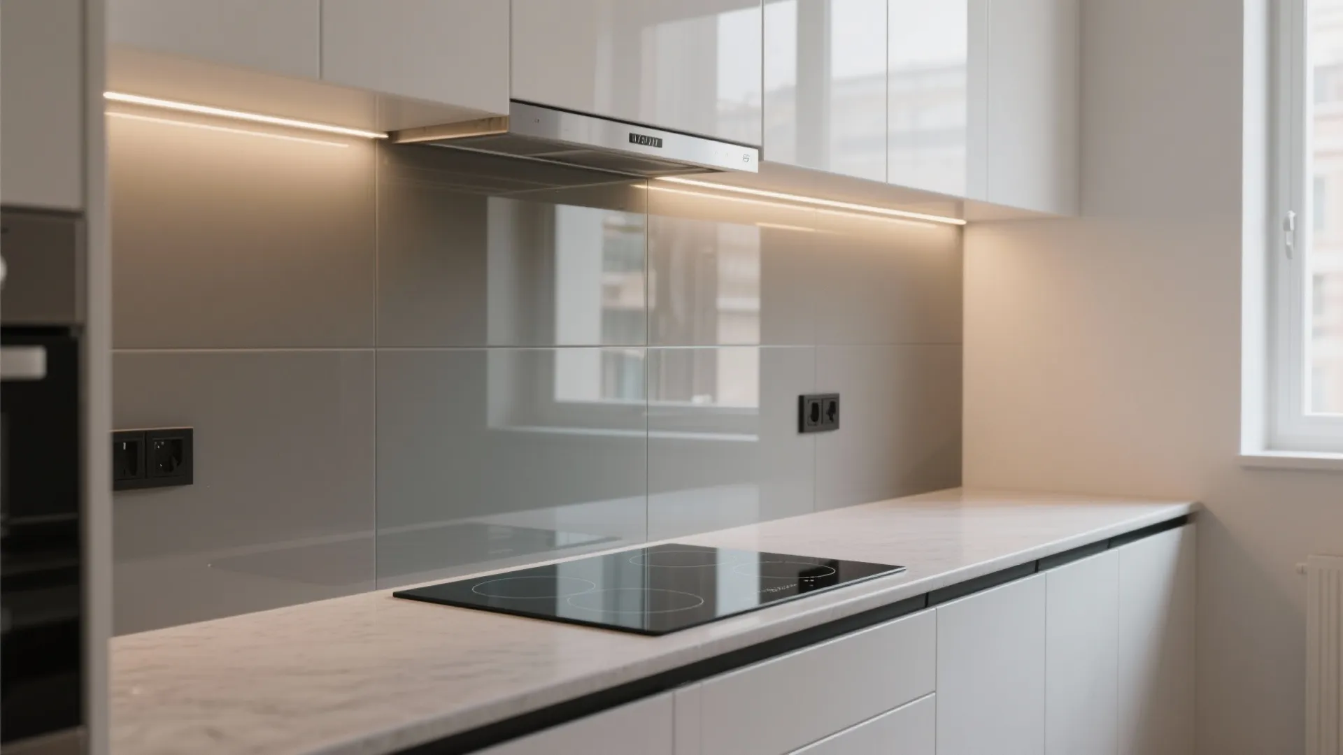Glass Backsplash For Light And Depth