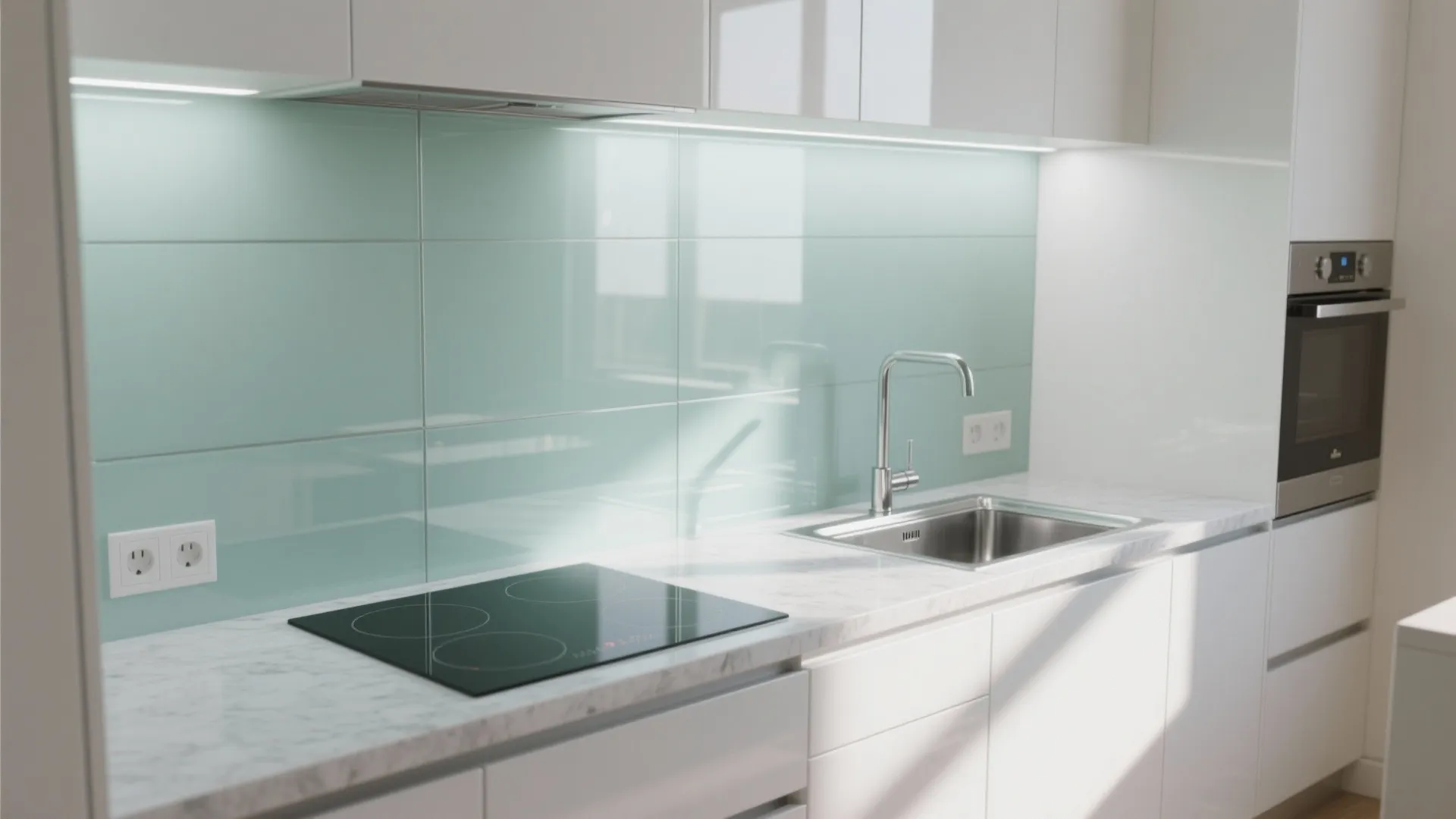 Glass Backsplash for Light and Depth