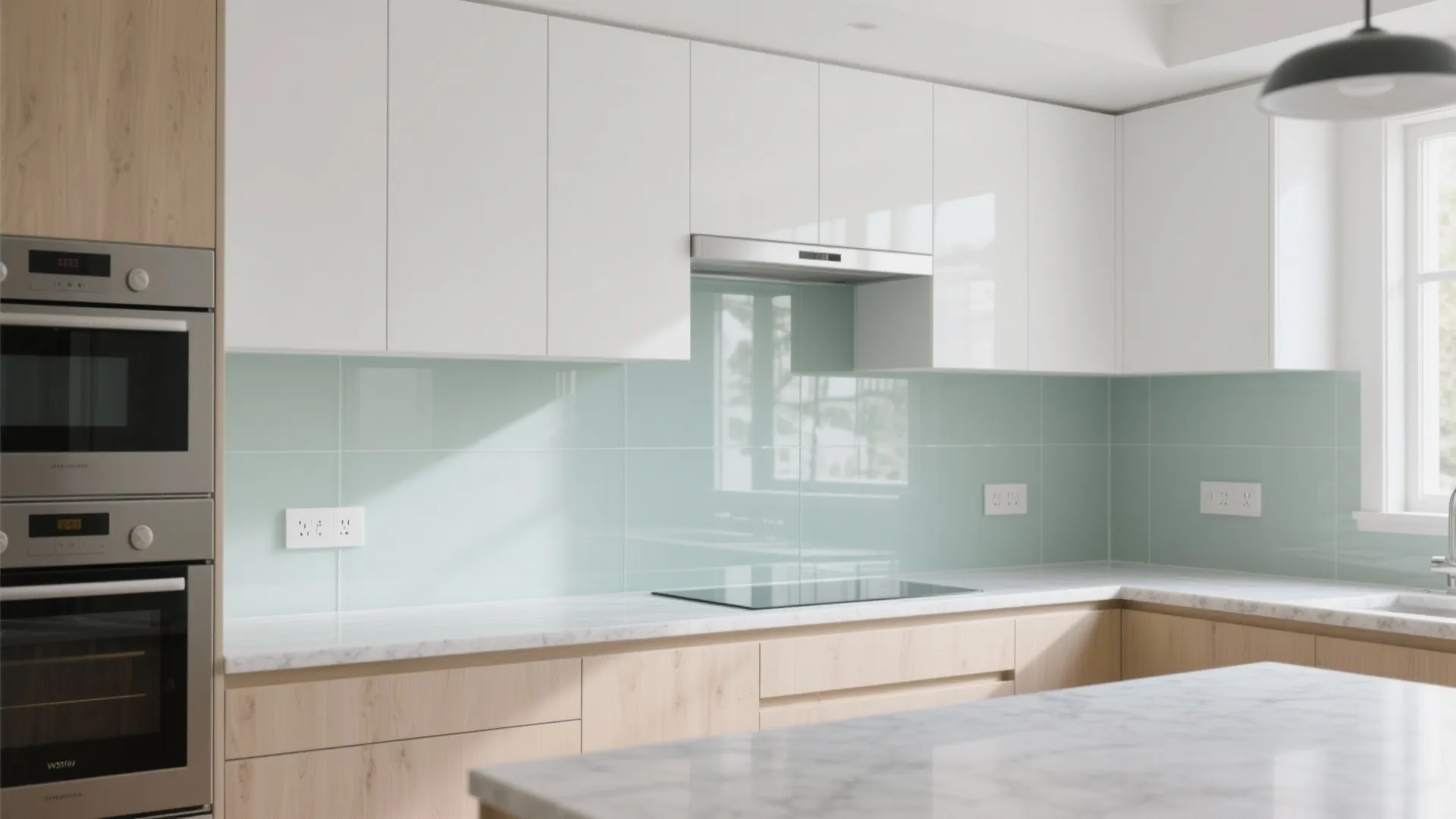 Glass Backsplash for Light and Depth