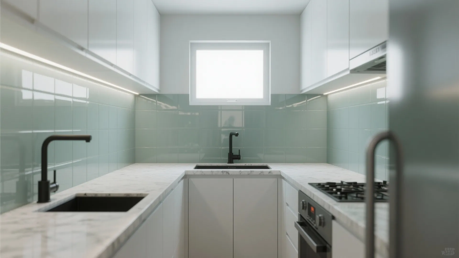 Glass Backsplash for Light and Depth