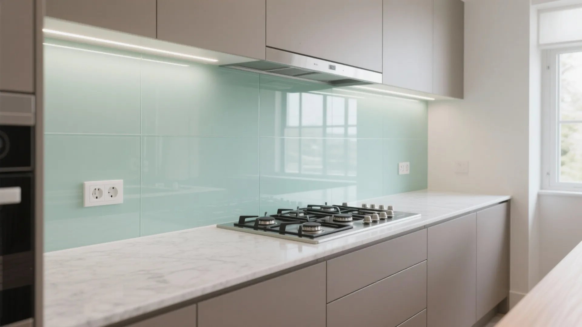 Glass Backsplash for Light and Hygiene