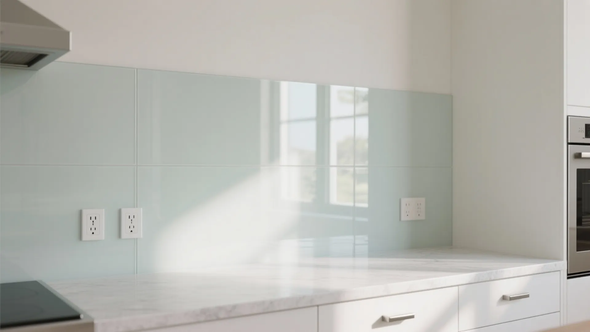 Glass Backsplash for Light and Depth