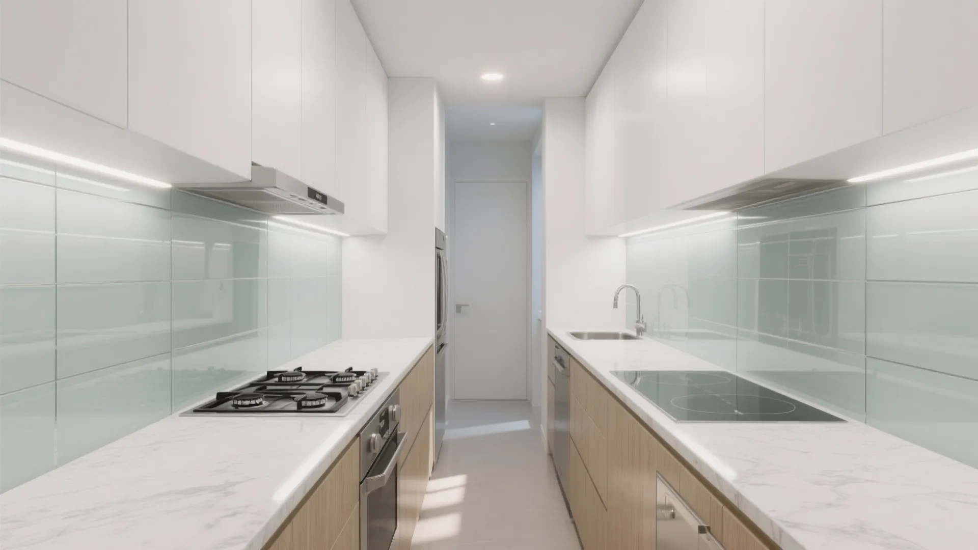 Glass Backsplash for Light and Easy Cleaning