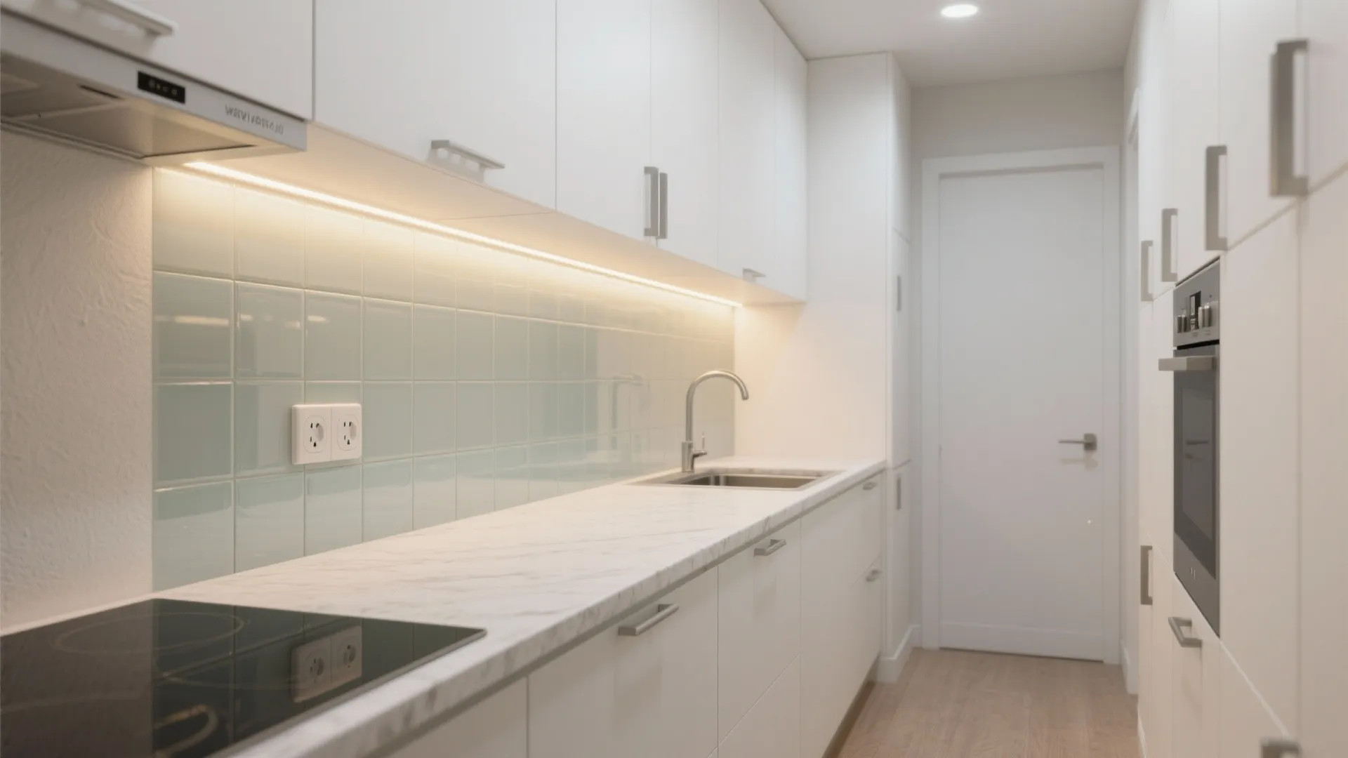 Glass Backsplash for Depth and Light