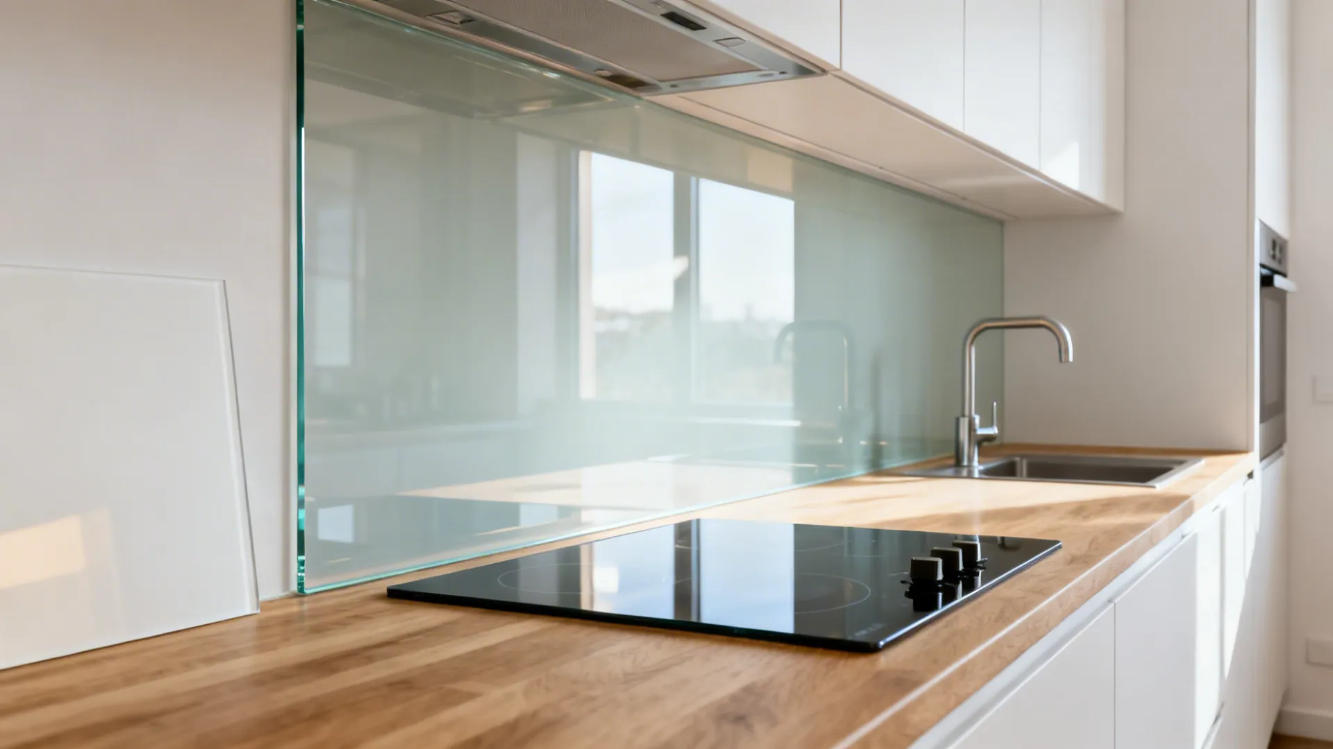 Glass Backsplash for Light and Reflection